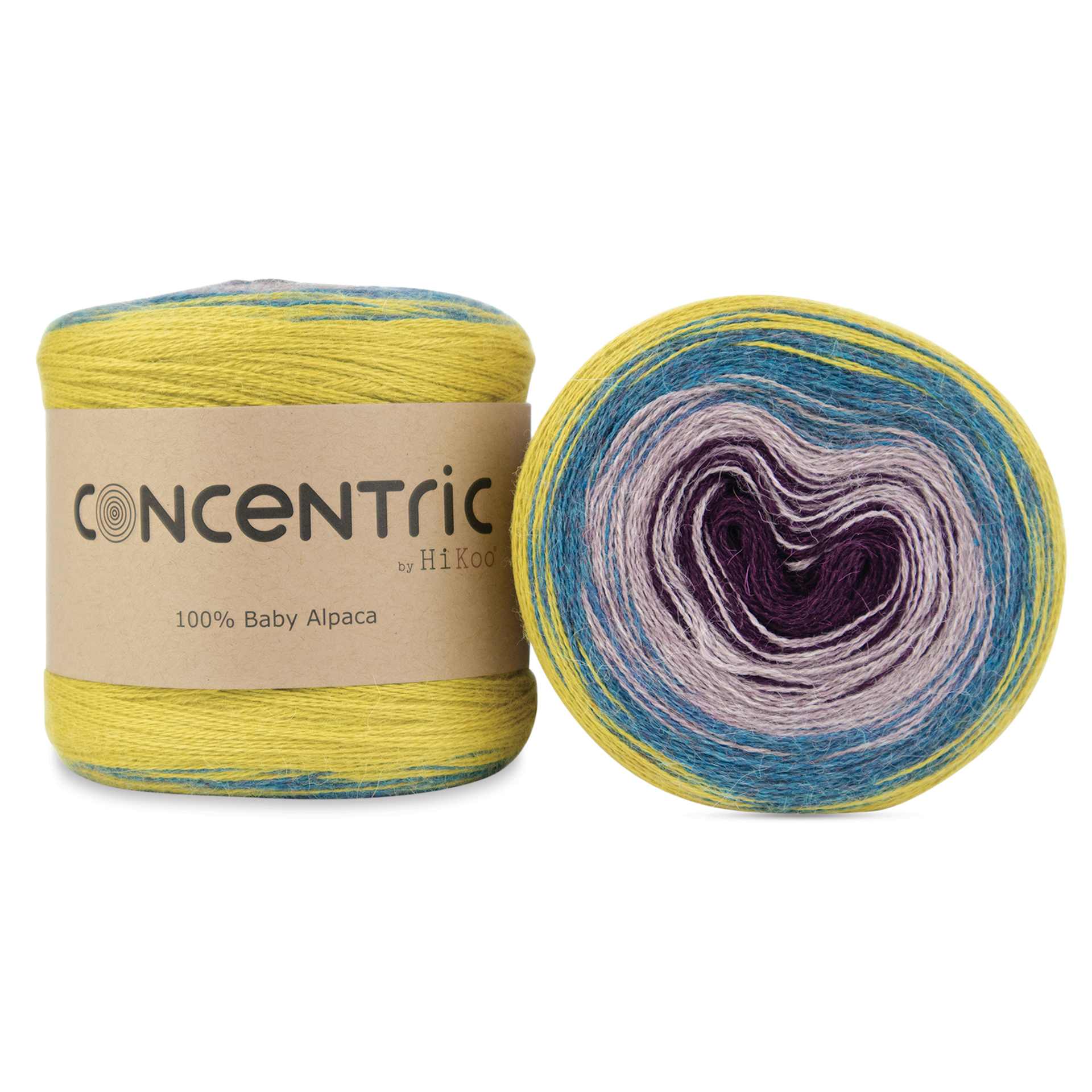 HiKoo Concentric Yarn - Peacock, 437 yards