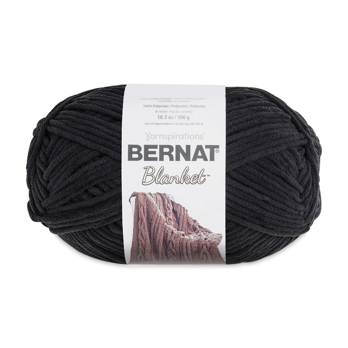 Bernat Blanket Yarn - Coal, 220 yards