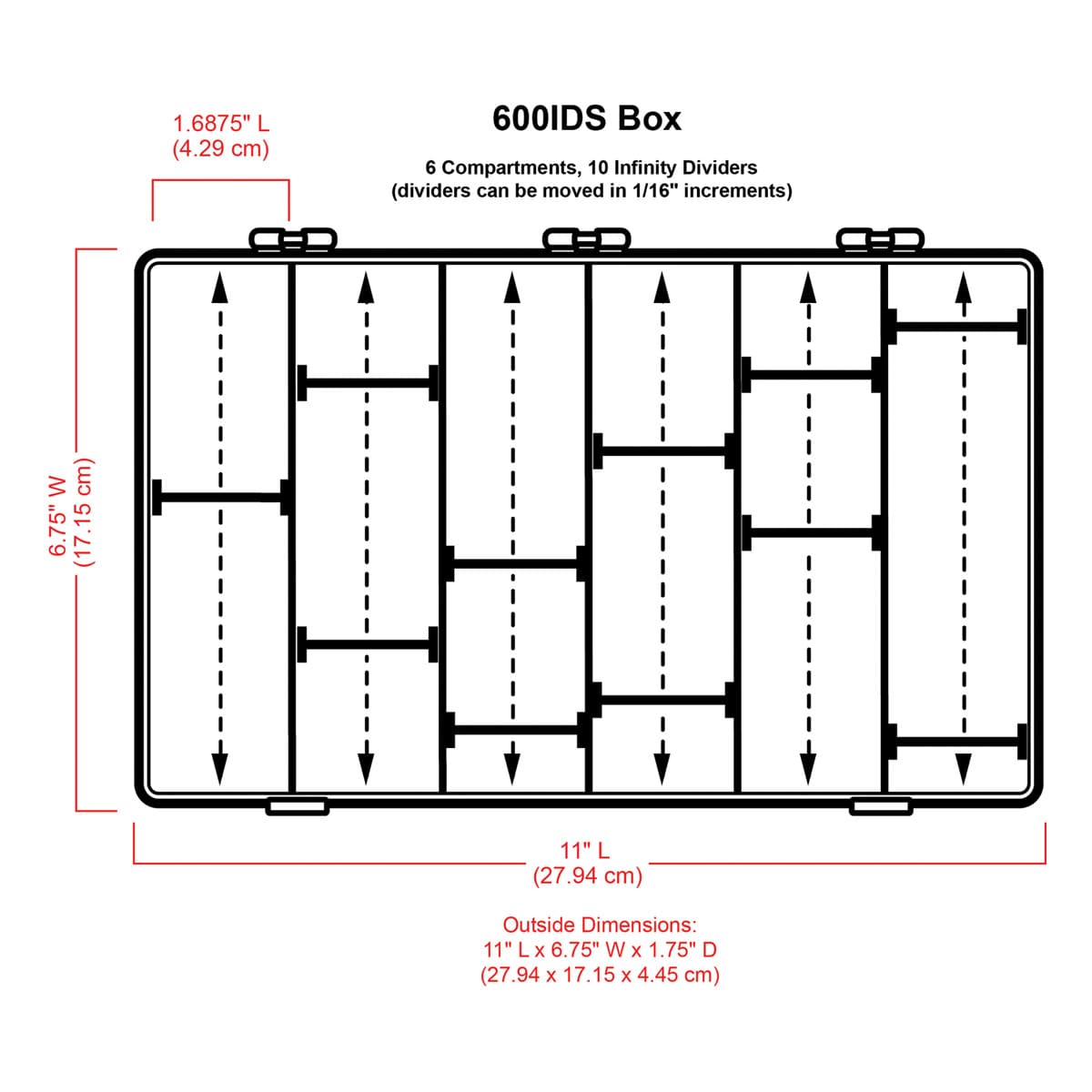 ArtBin Storcraft Customized Storage Box - Small Box (illustration of box with corresponding dimensions)
