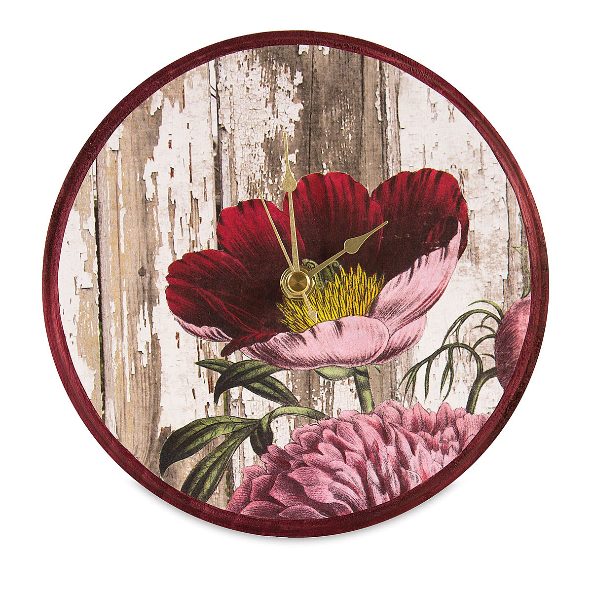 Walnut Hollow Pine Clock Surface - 6.5" diameter, Round, Peony clock