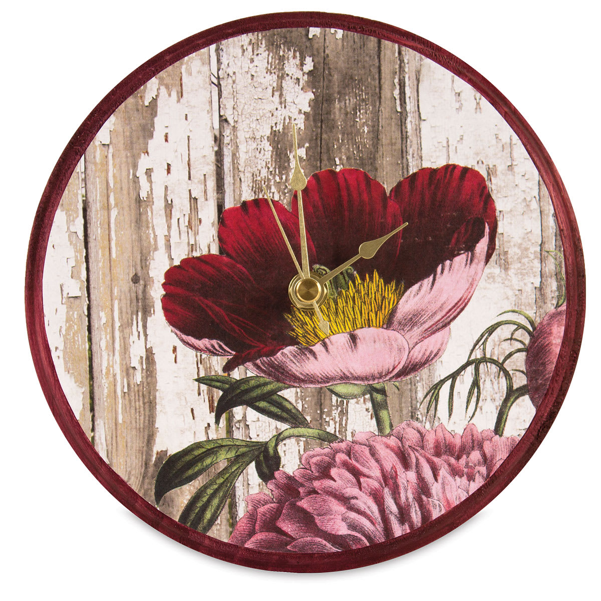 Walnut Hollow Clock Movements - Finished Painted Floral Clock 