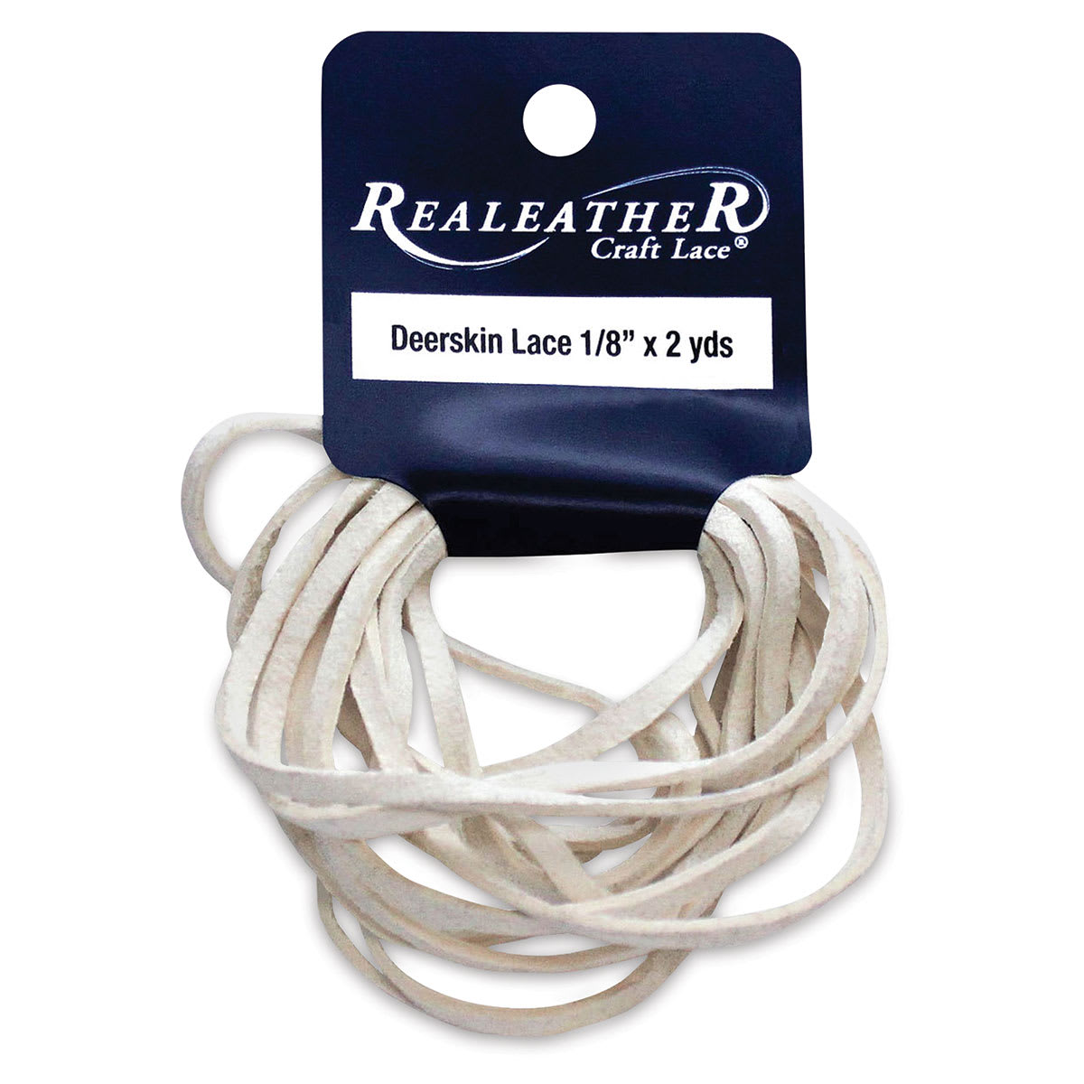 Realeather Deerskin Lace - 1/18" x 6 ft, White