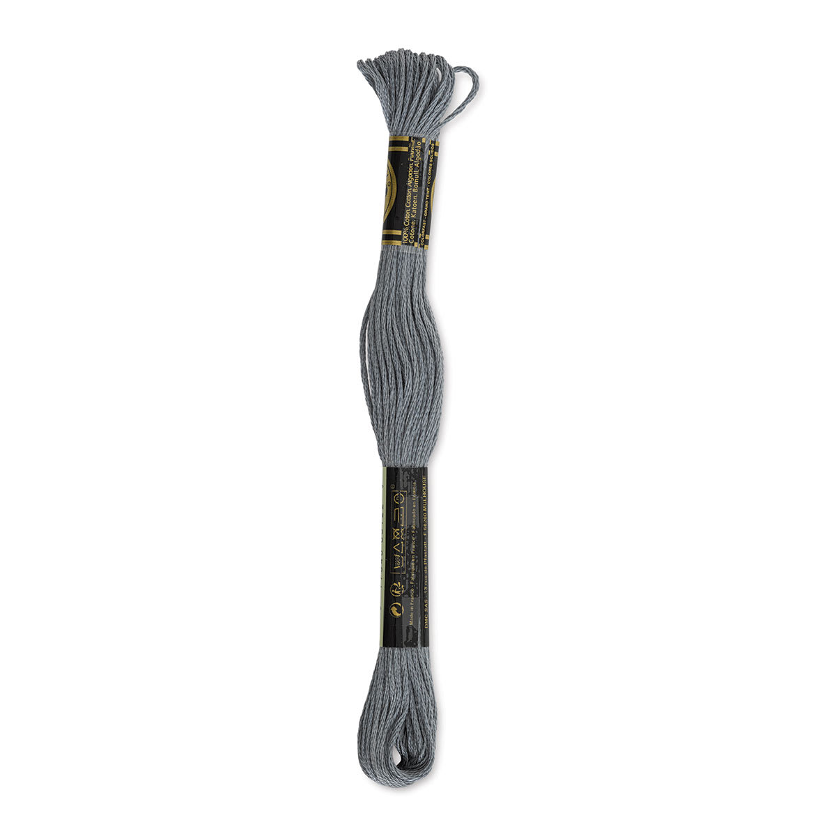 DMC Cotton Embroidery Floss - Dark Steel Gray, 8-3/4 yards (Back of label)