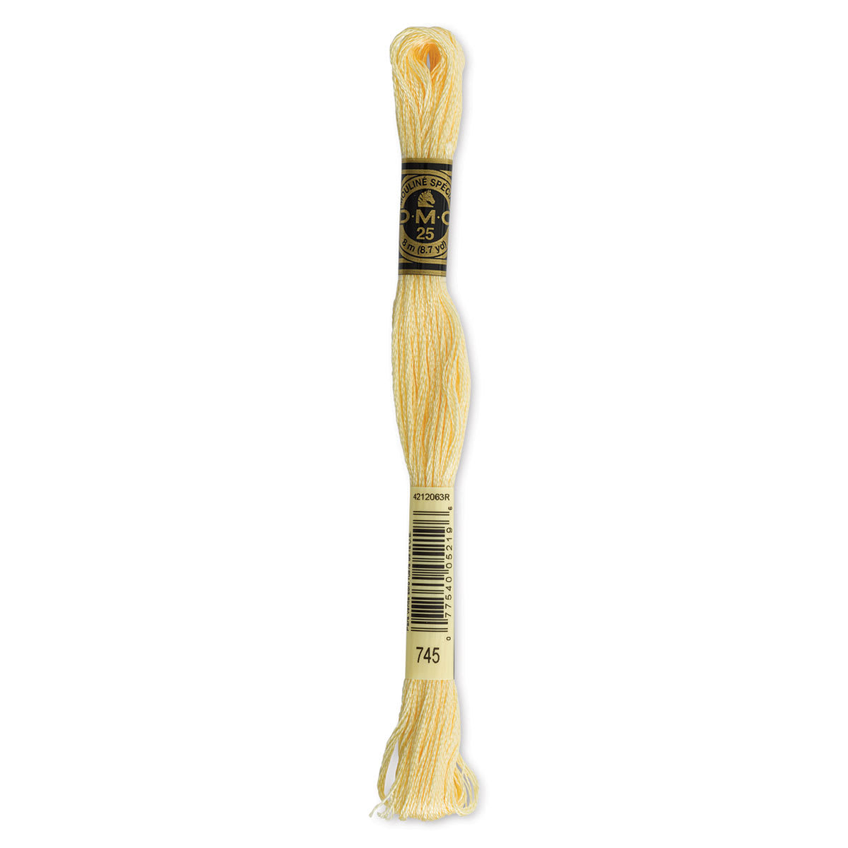 DMC Cotton Embroidery Floss - Light Pale Yellow, 8-3/4 yards (Front of label)