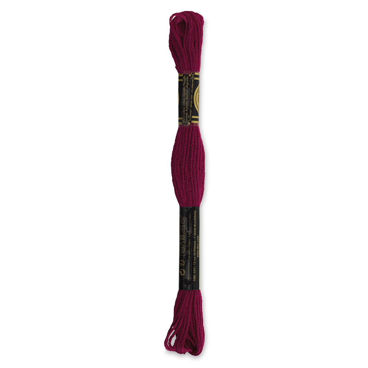 DMC Cotton Embroidery Floss - Dark Plum, 8-3/4 yards (Back of label)