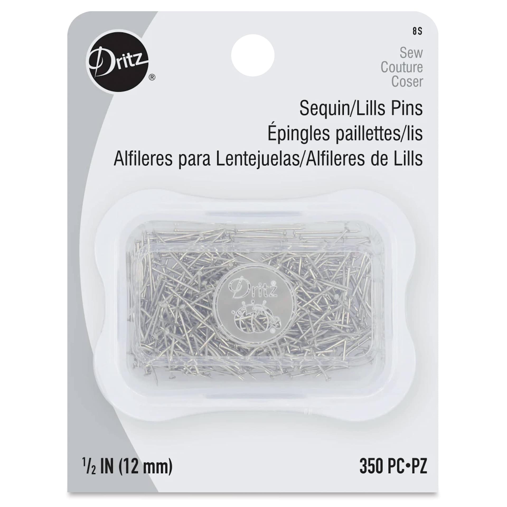 Dritz Sequin Lills Pins - 1/2", Pkg of 350 front of packaging