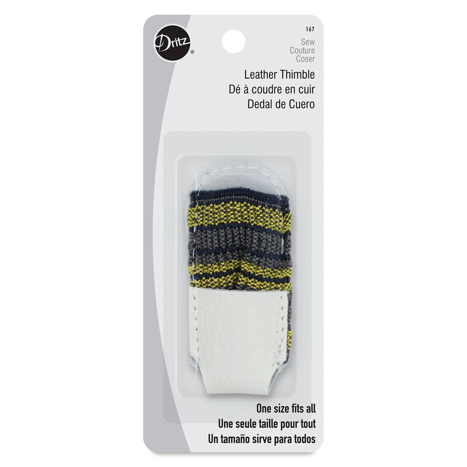Dritz Leather Thimble, front of the packaging