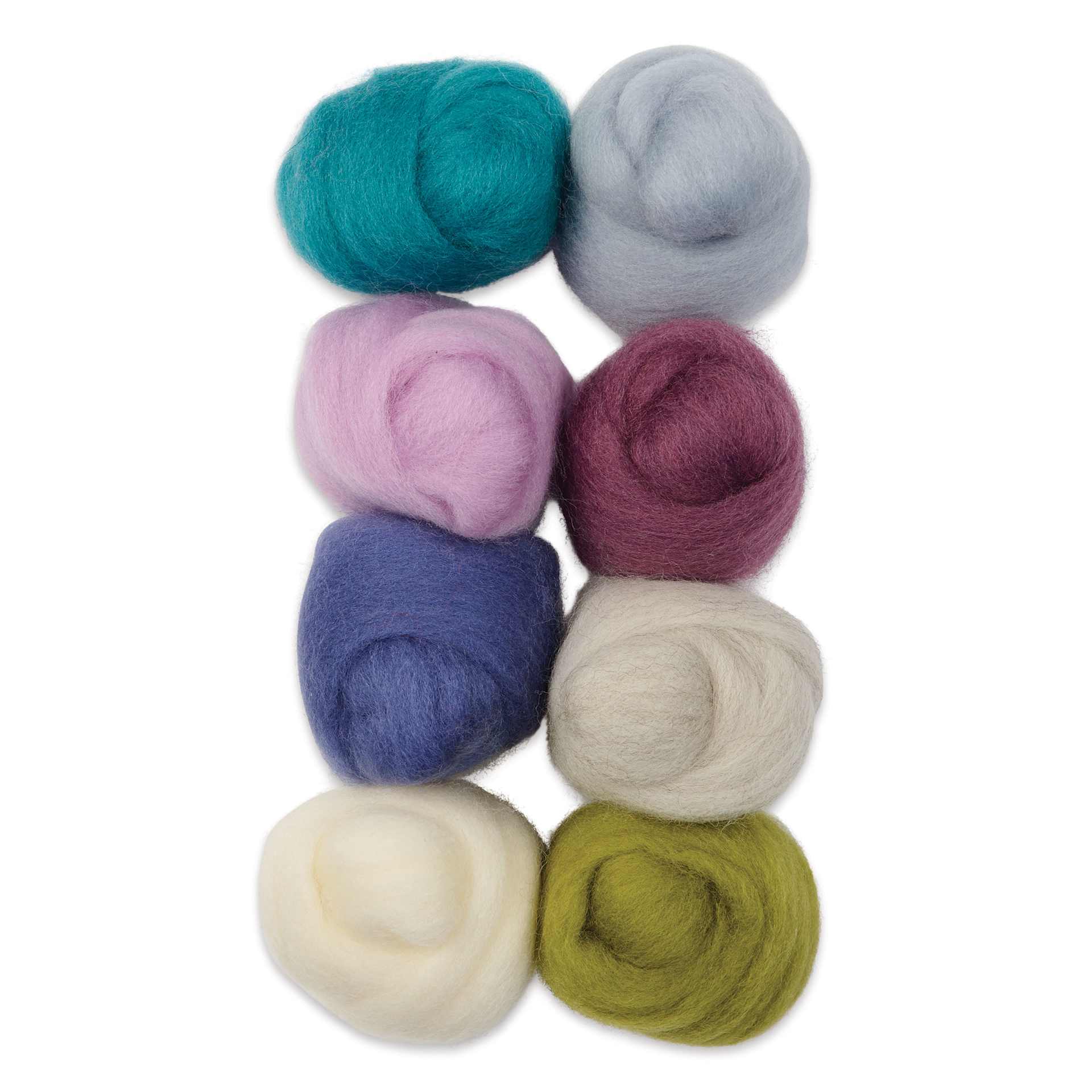 Wistyria Editions 100% Wool Roving - Tranquility, Pkg of 8