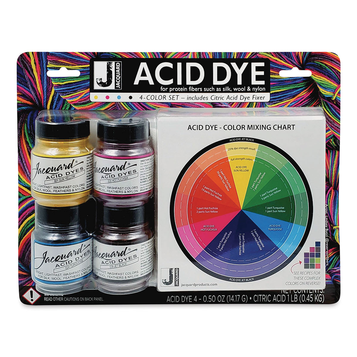 Jacquard Acid Dye Starter Set (Front of packaging)
