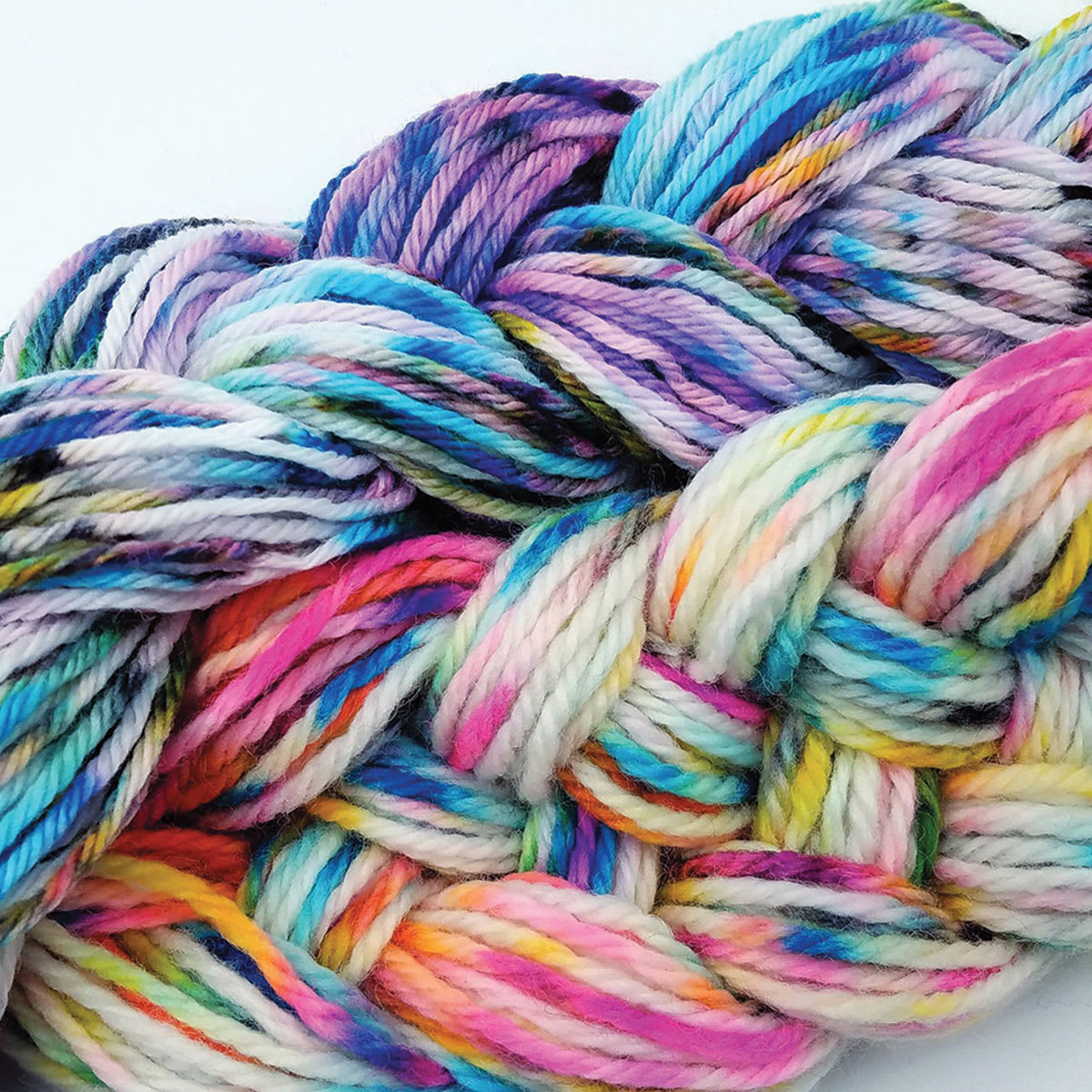 Jacquard Acid Dye Starter Set - 2 Braids of Multi-colored dyed yarn 
