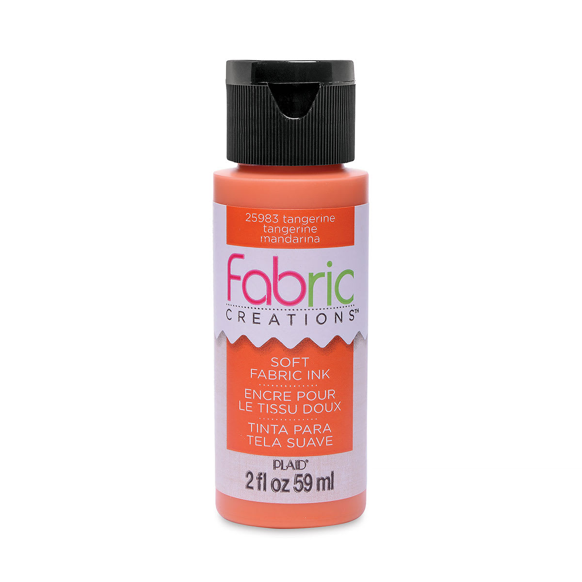 Plaid Fabric Creations Soft Fabric Ink - Tangerine, 2 oz
