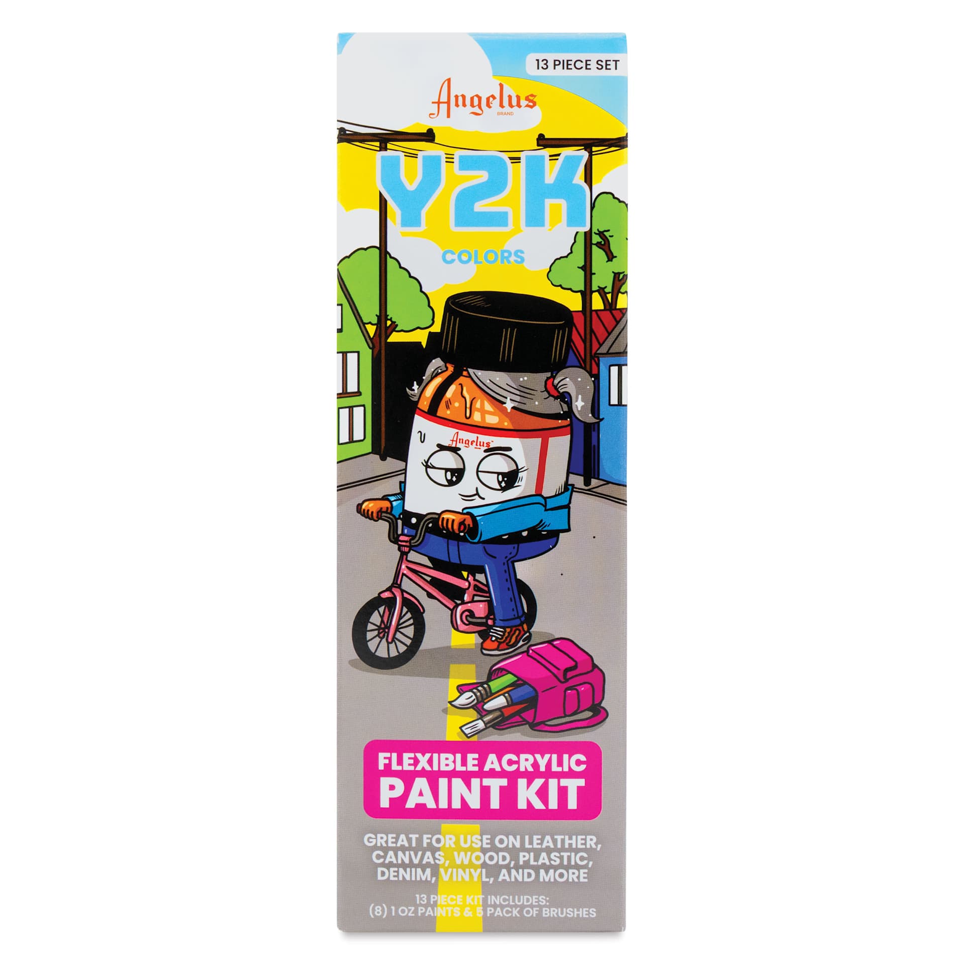 Angelus Acrylic Leather Paints - Y2K Kit, 1 oz front of packaging