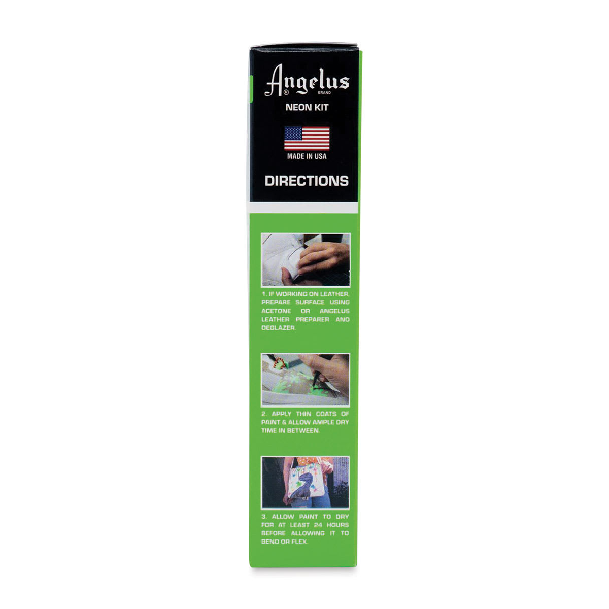 Angelus Acrylic Leather Paint Neon Set, application directions