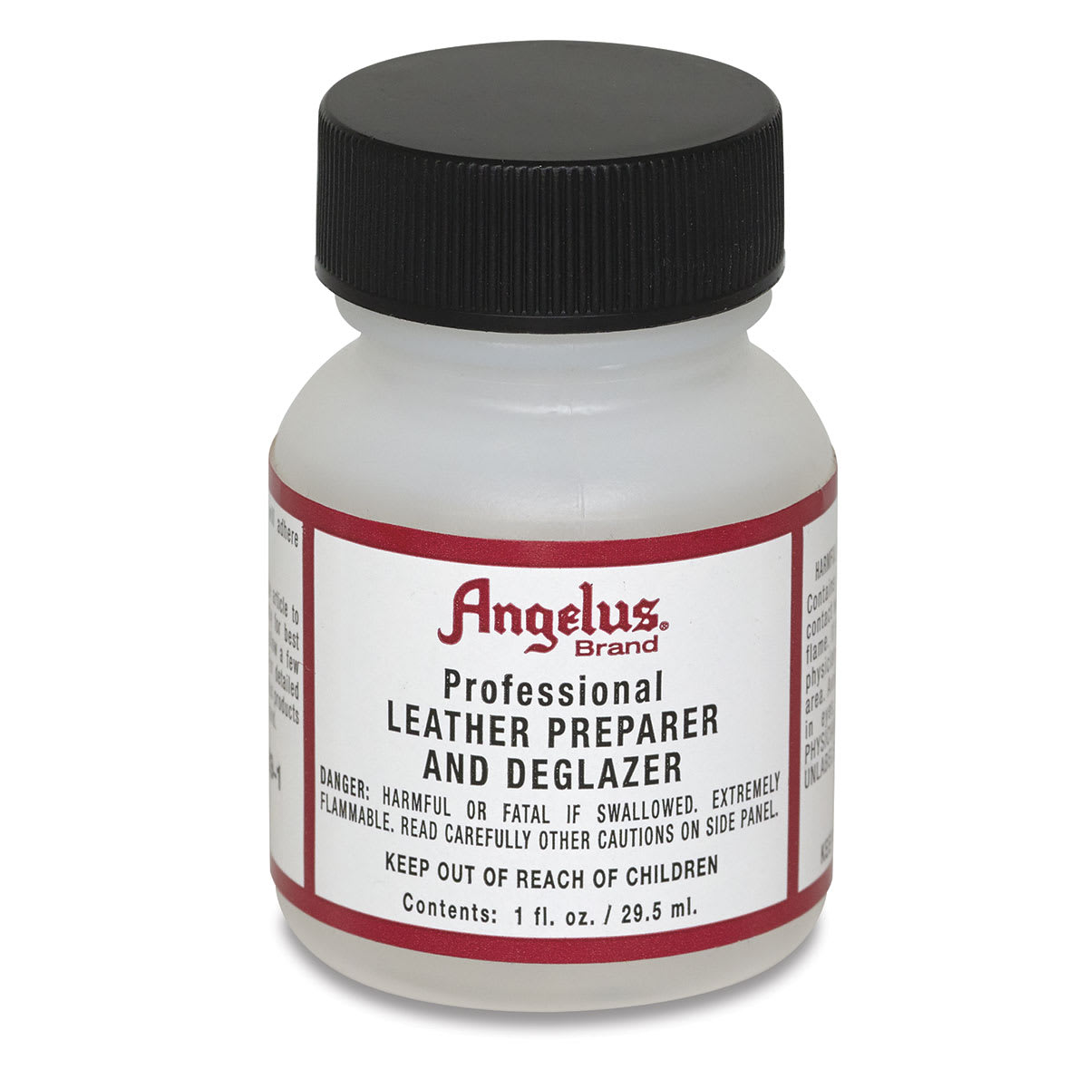 Angelus Leather Preparer and Deglazer - Front of 1 oz bottle Angelus Leather Preparer and Deglazer - Front of 1 oz bottle
