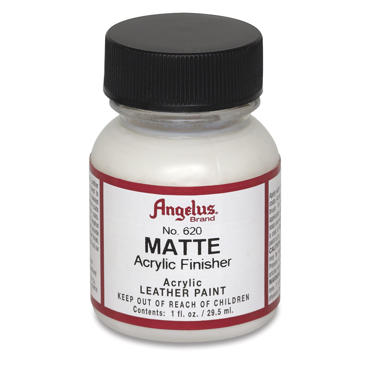 Angelus Leather Acrylic Finisher - front of Matte Finish bottle shown Angelus Leather Acrylic Finisher - front of Matte Finish bottle shown