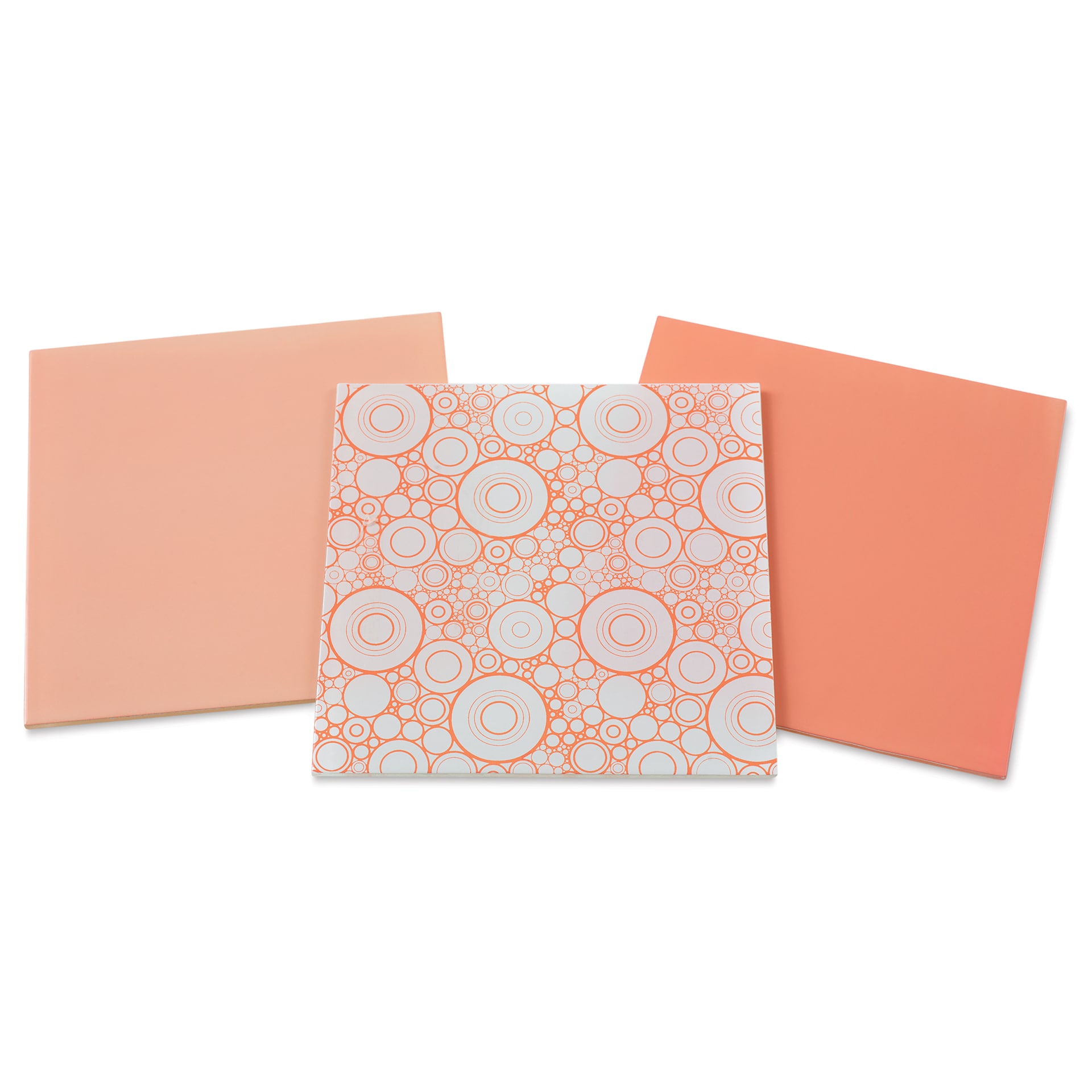 Mosaic Mercantile Opalescent Glass Pack - Coral, 8" x 8", Pkg of 3, packaging removed