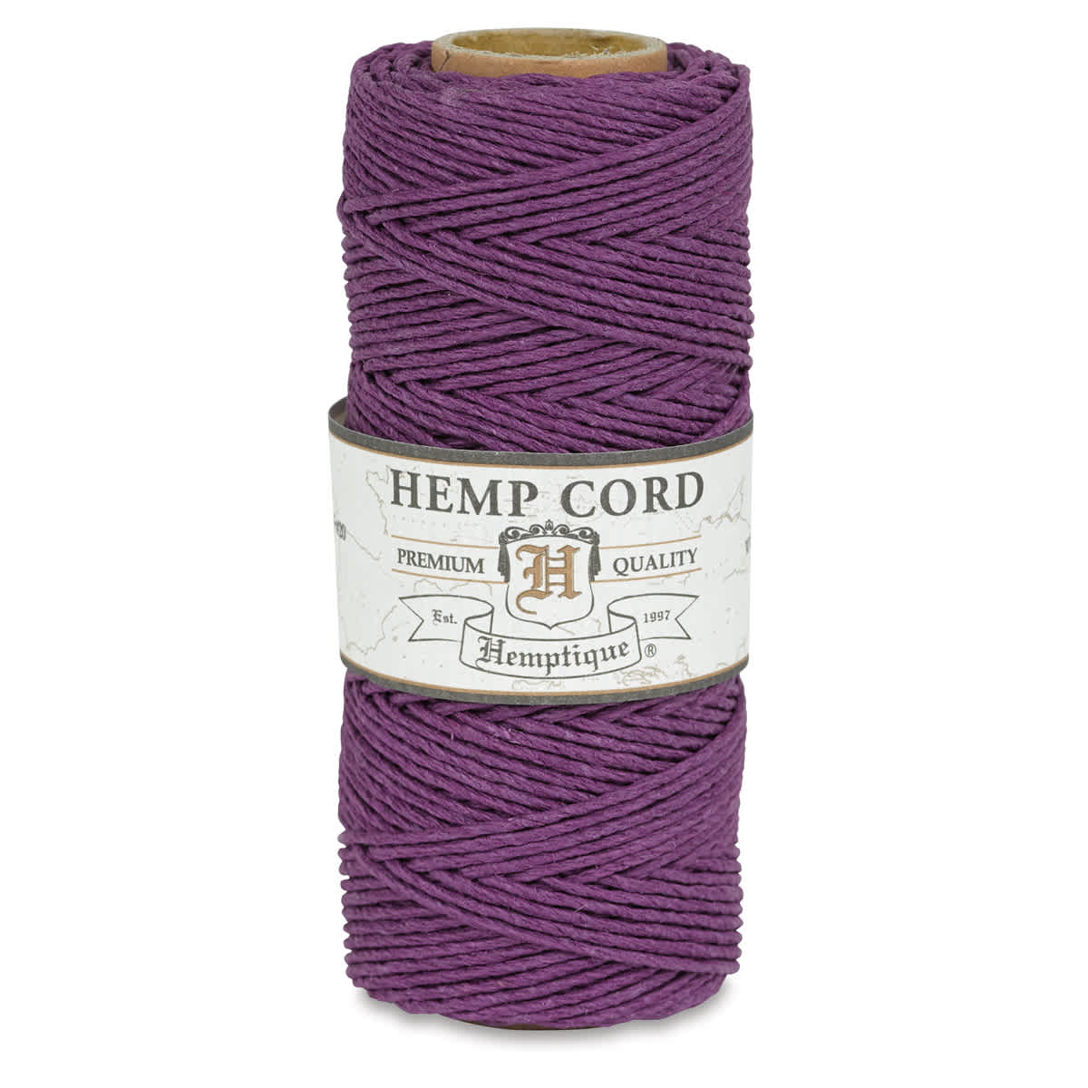 Hemptique Hemp Cord Spools - Front of single Purple spool of Hemp cord