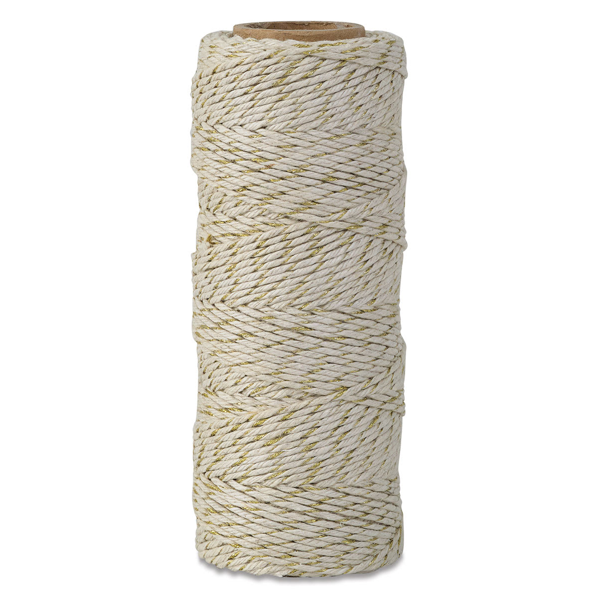Hemptique Hemp Cord Spools - Front of single Natural with Metallic Gold spool of Hemp cord
