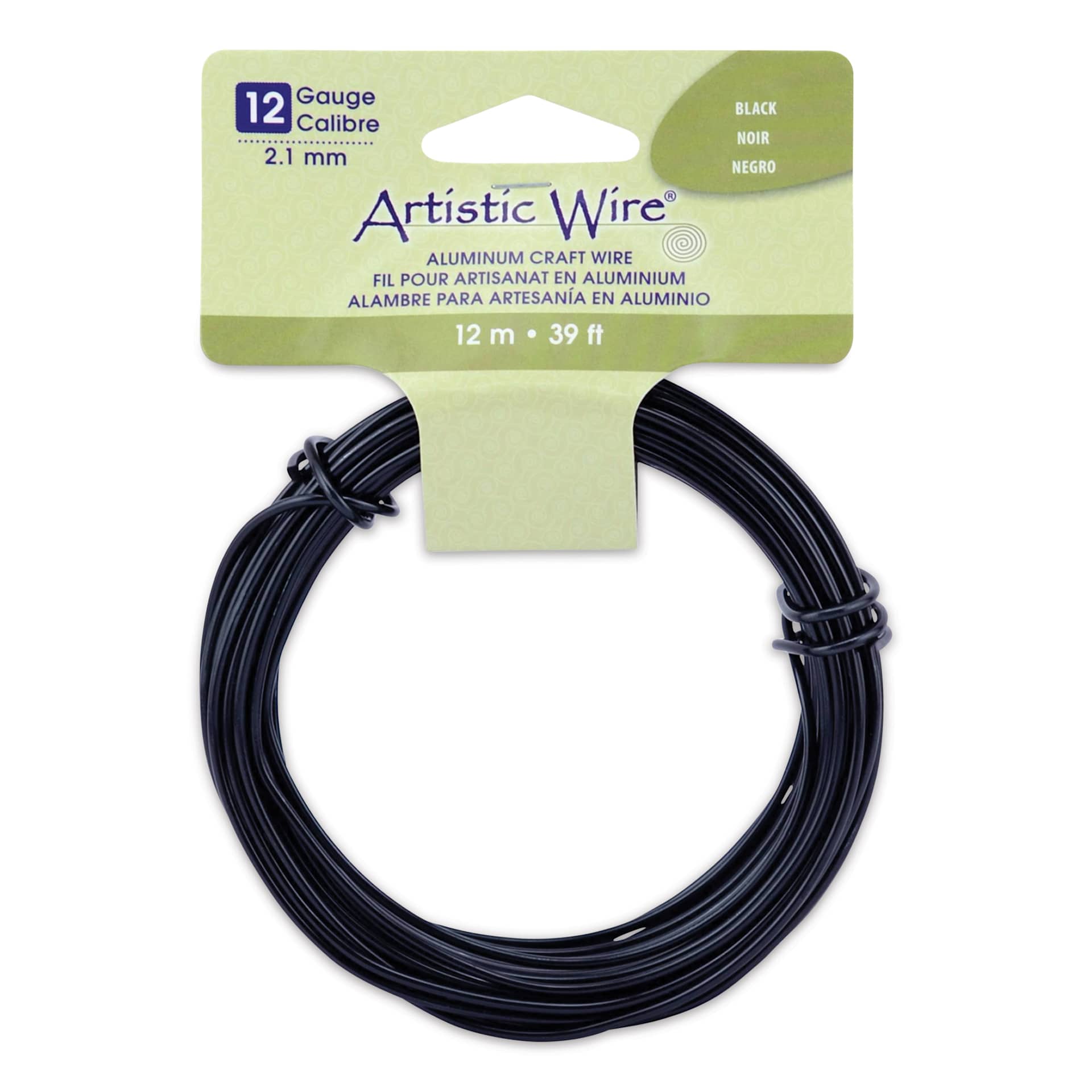 Artistic Wire Aluminum Craft Wire - Black, 12 Gauge, 39 ft
