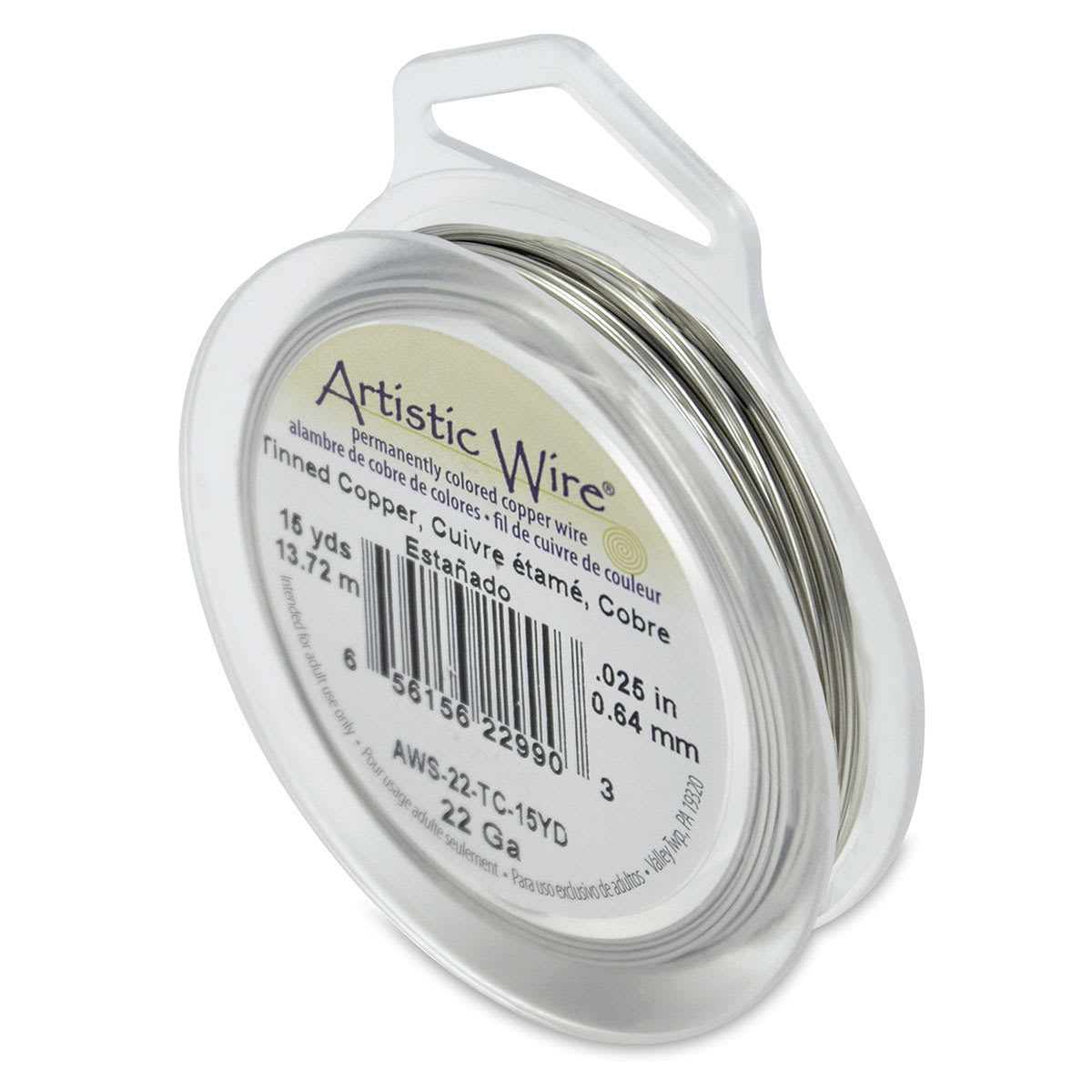 Artistic Wire Colored Copper Craft Wire - Tinned Copper, 22 Gauge, 45 ft