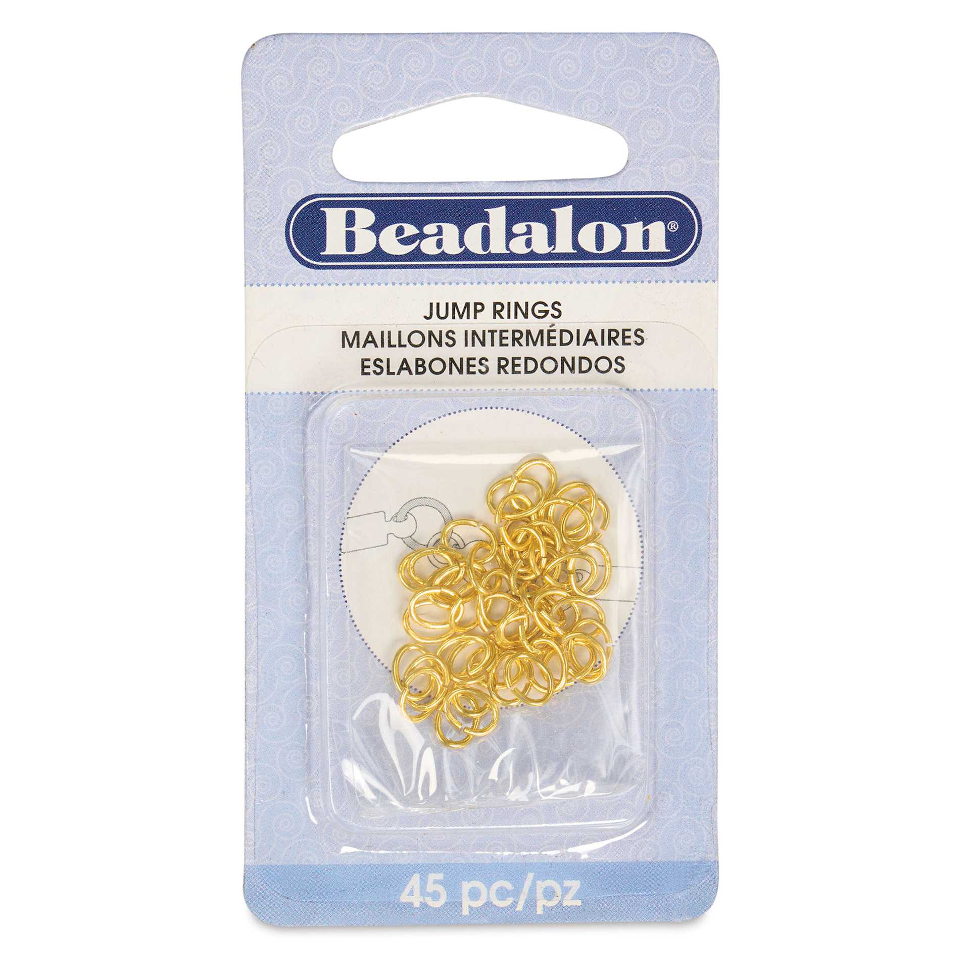 Beadalon Jump Rings - Gold, Oval, 4.5 mm x 6 mm, Pkg of 45 front of packaging