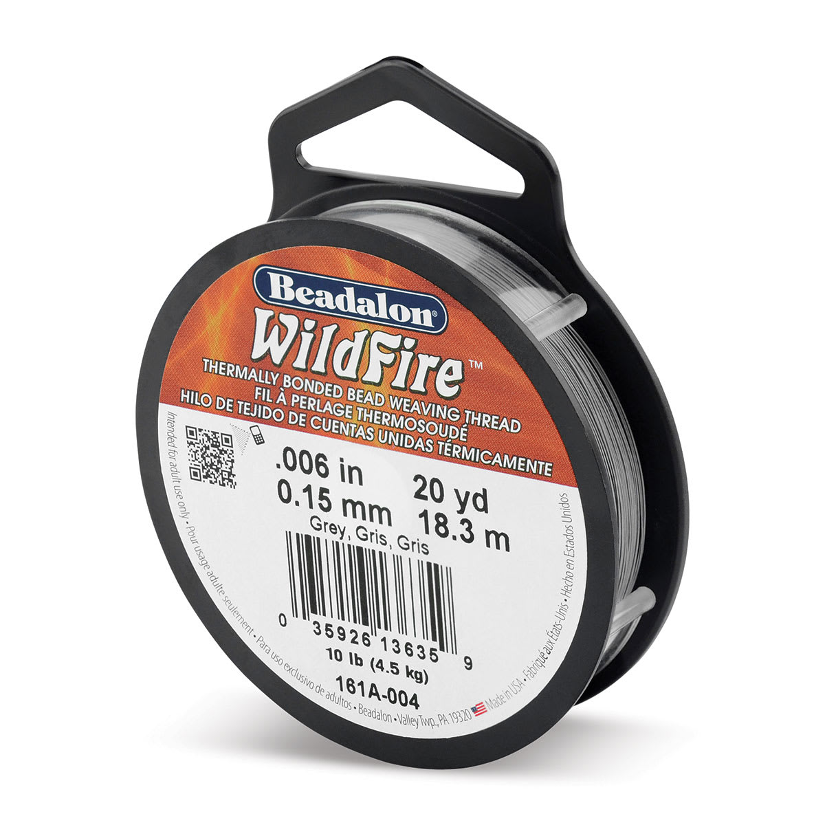 Beadalon WildFire Beading Thread - Grey, 0.008", 20 yds