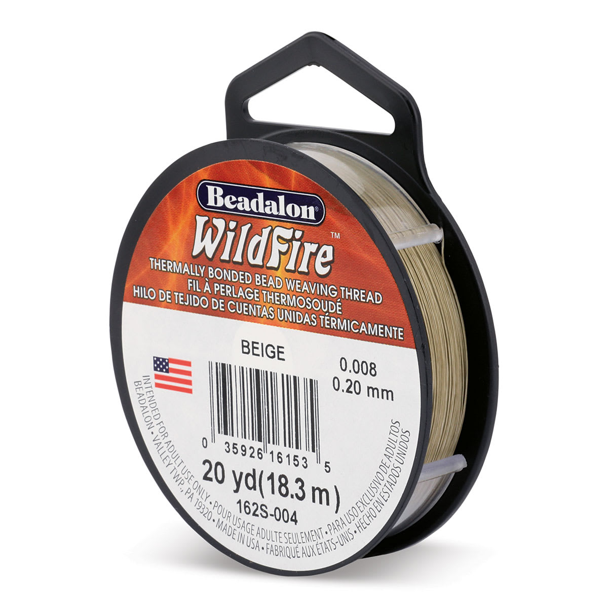 Beadalon WildFire Beading Thread - Beige, 0.008", 20 yds