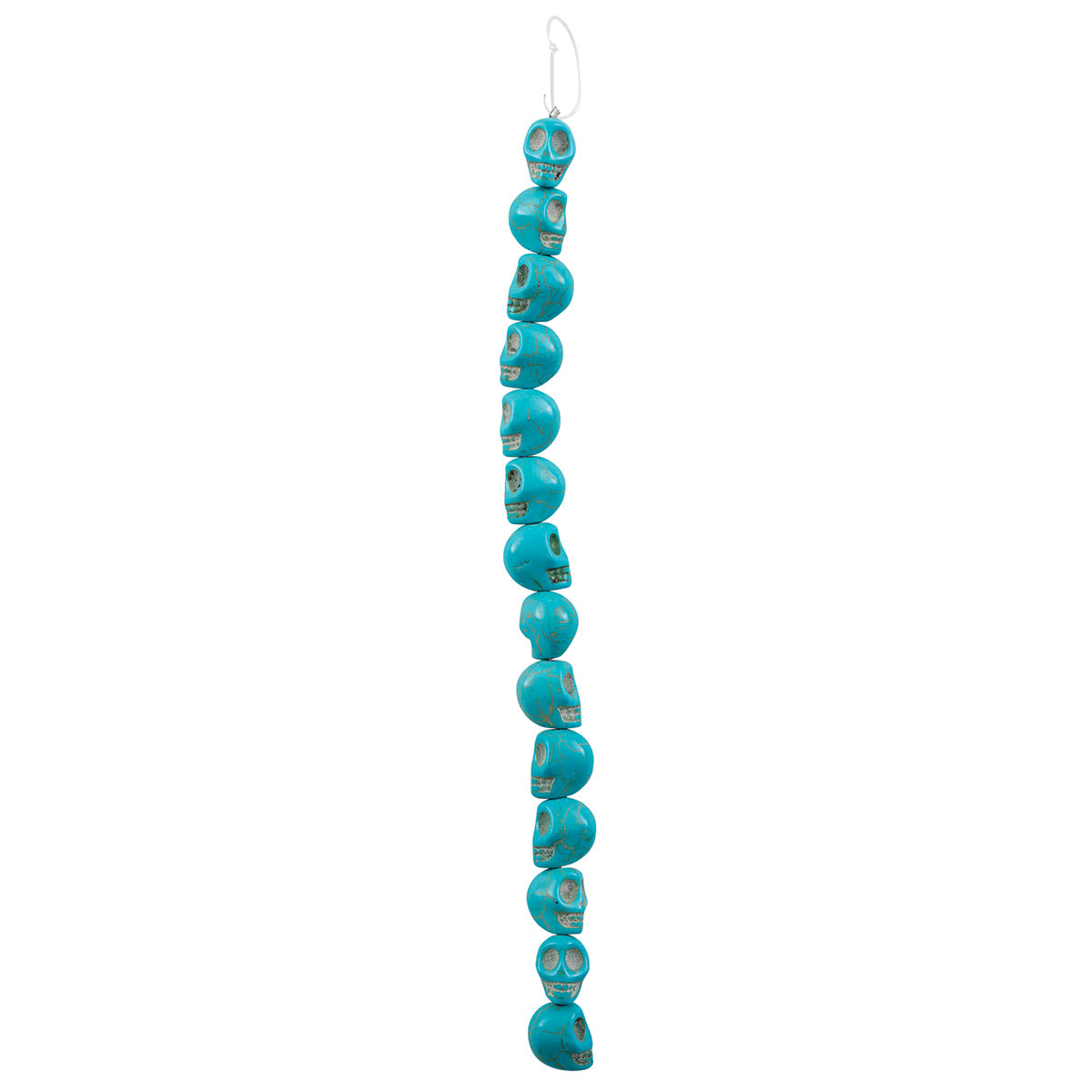 John Bead Semi-Precious Skull Beads - Strand of 13 mm Turquoise Skull Beads