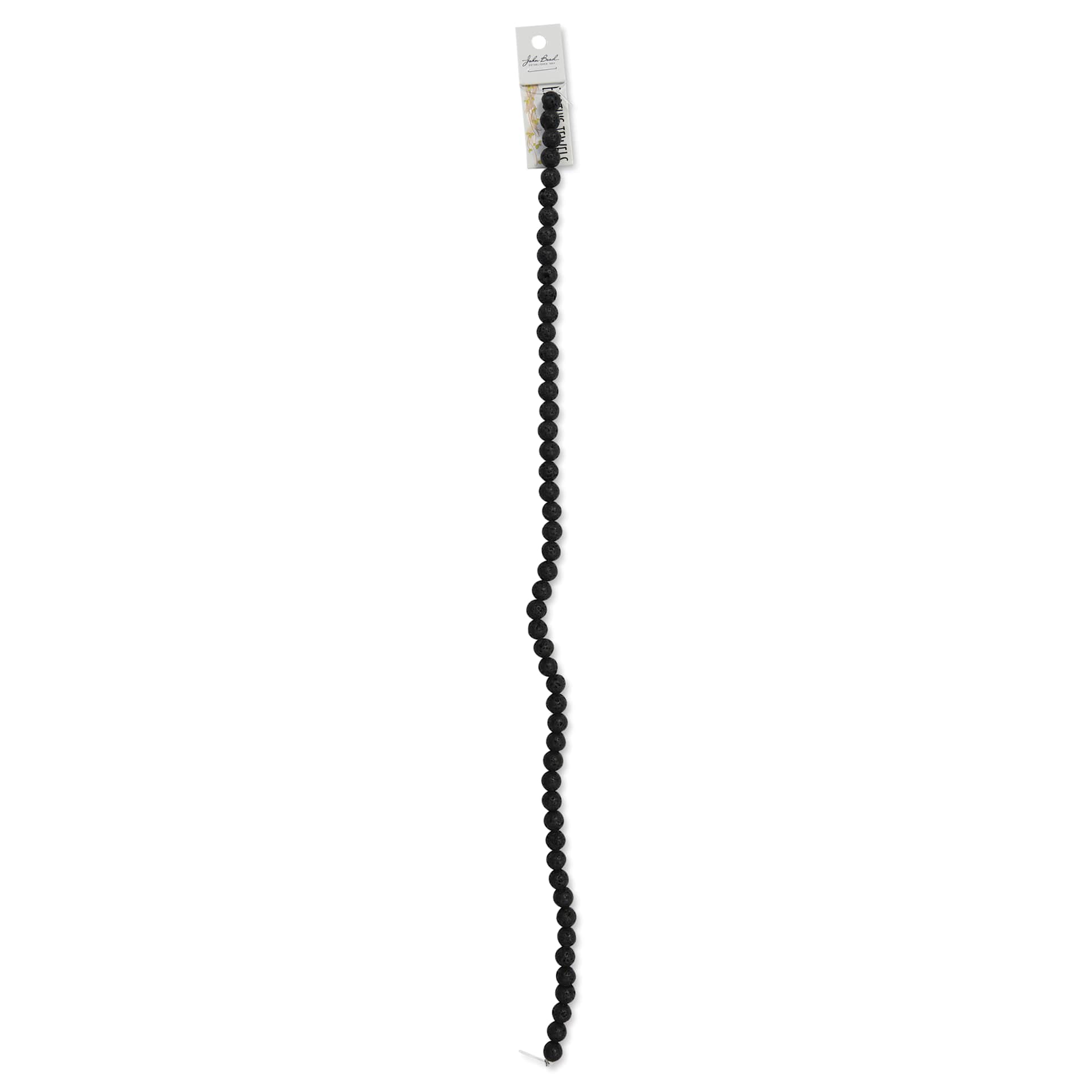 John Bead Earth's Jewels Black Lava Beads - 8 mm, 16" Strand
