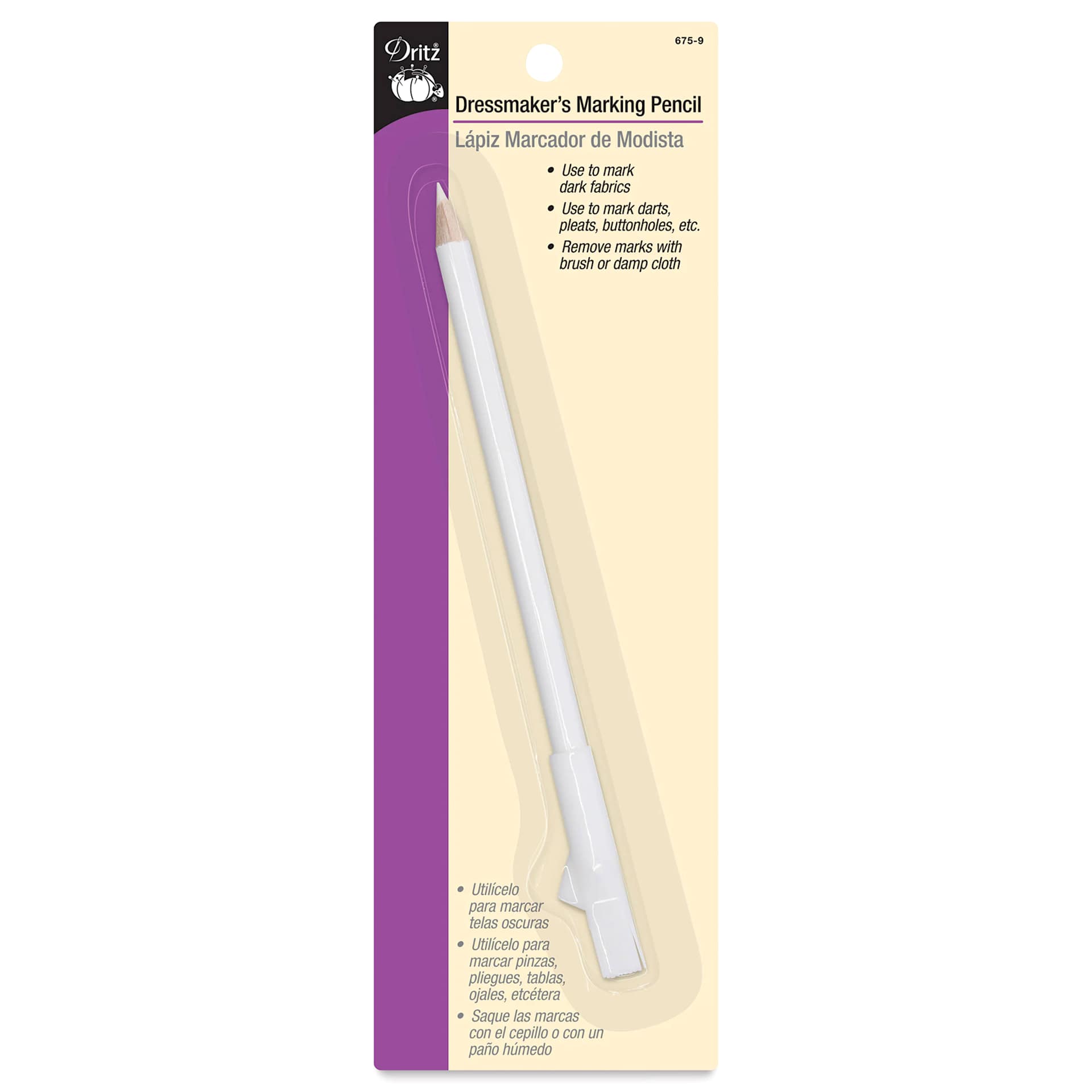 Dritz Dressmaker's Marking Pencil - White front of packaging