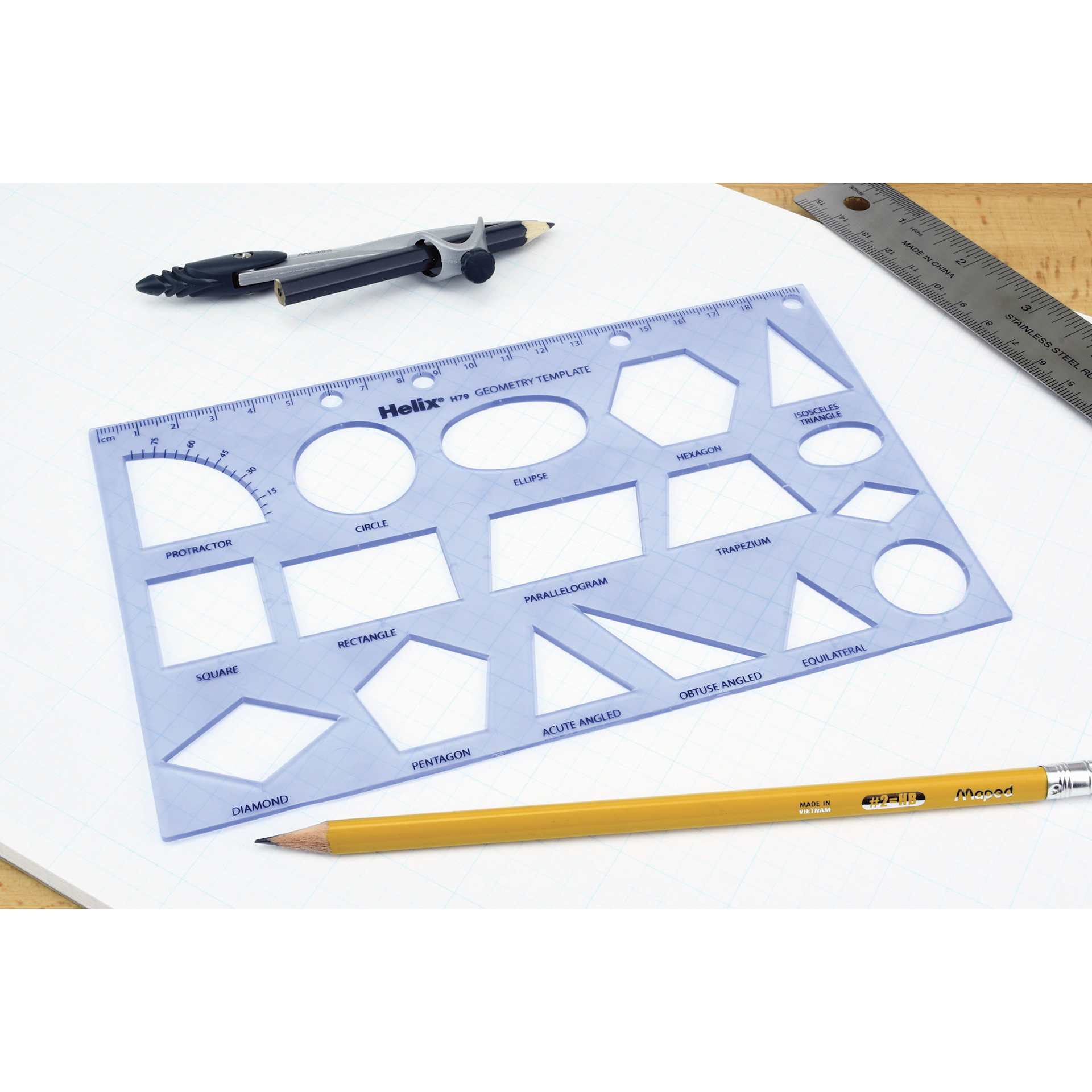 Helix Geometry Shapes Template - 5.24" x 10.25"
