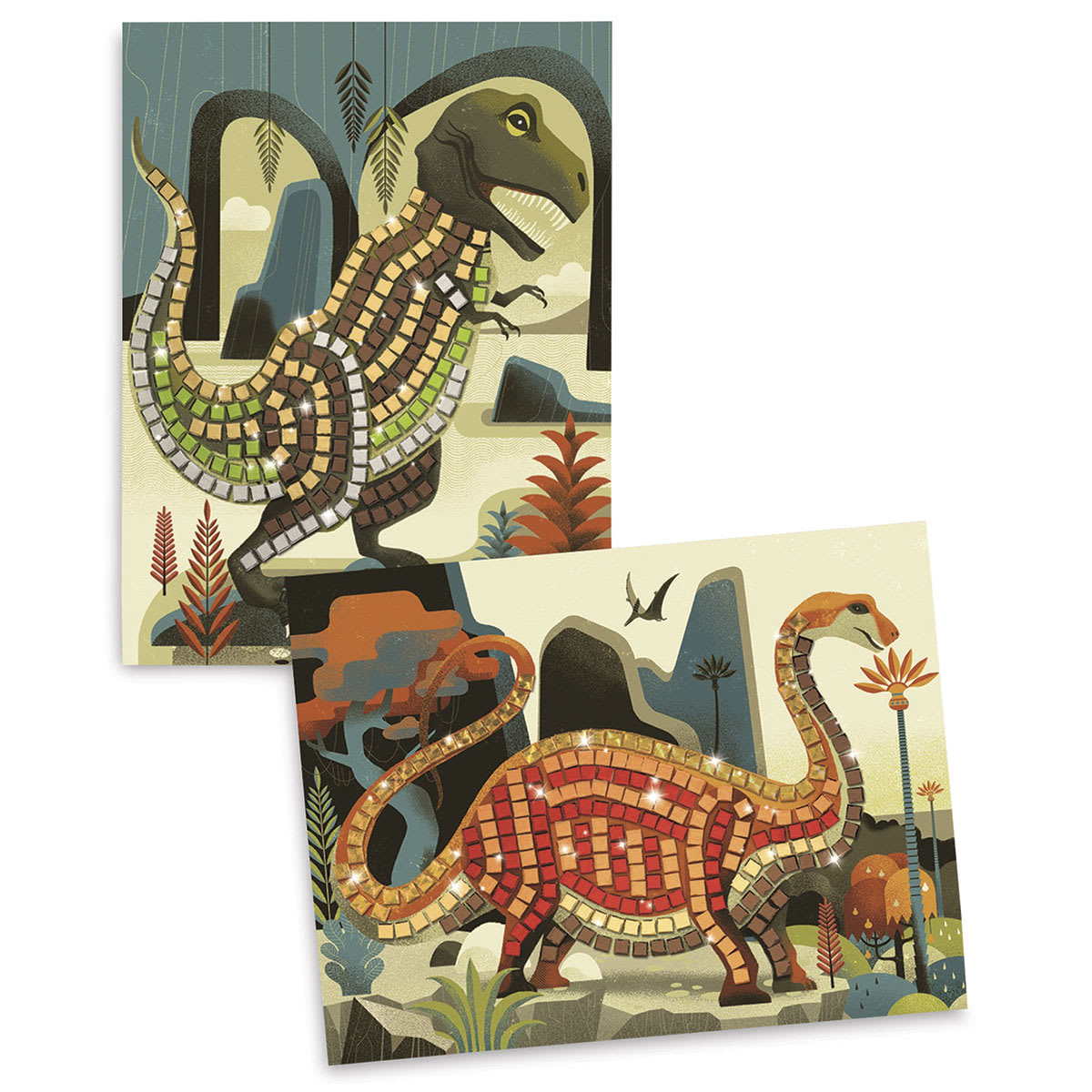Djeco Mosaics Kit - Dinosaurs - finished mosaic examples