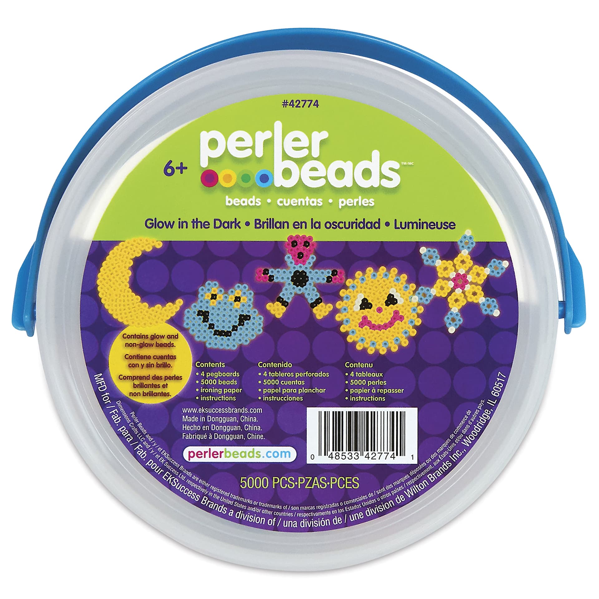 Perler Glow in the Dark Fused Bead Kit - Activity Bucket - top view