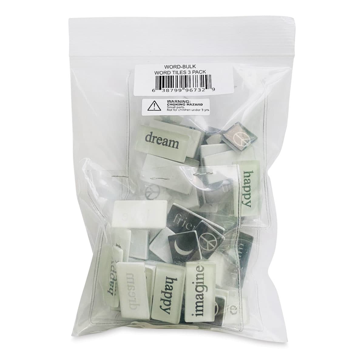 Mosaic Mercantile Word Tiles - Black/White, Package of 90