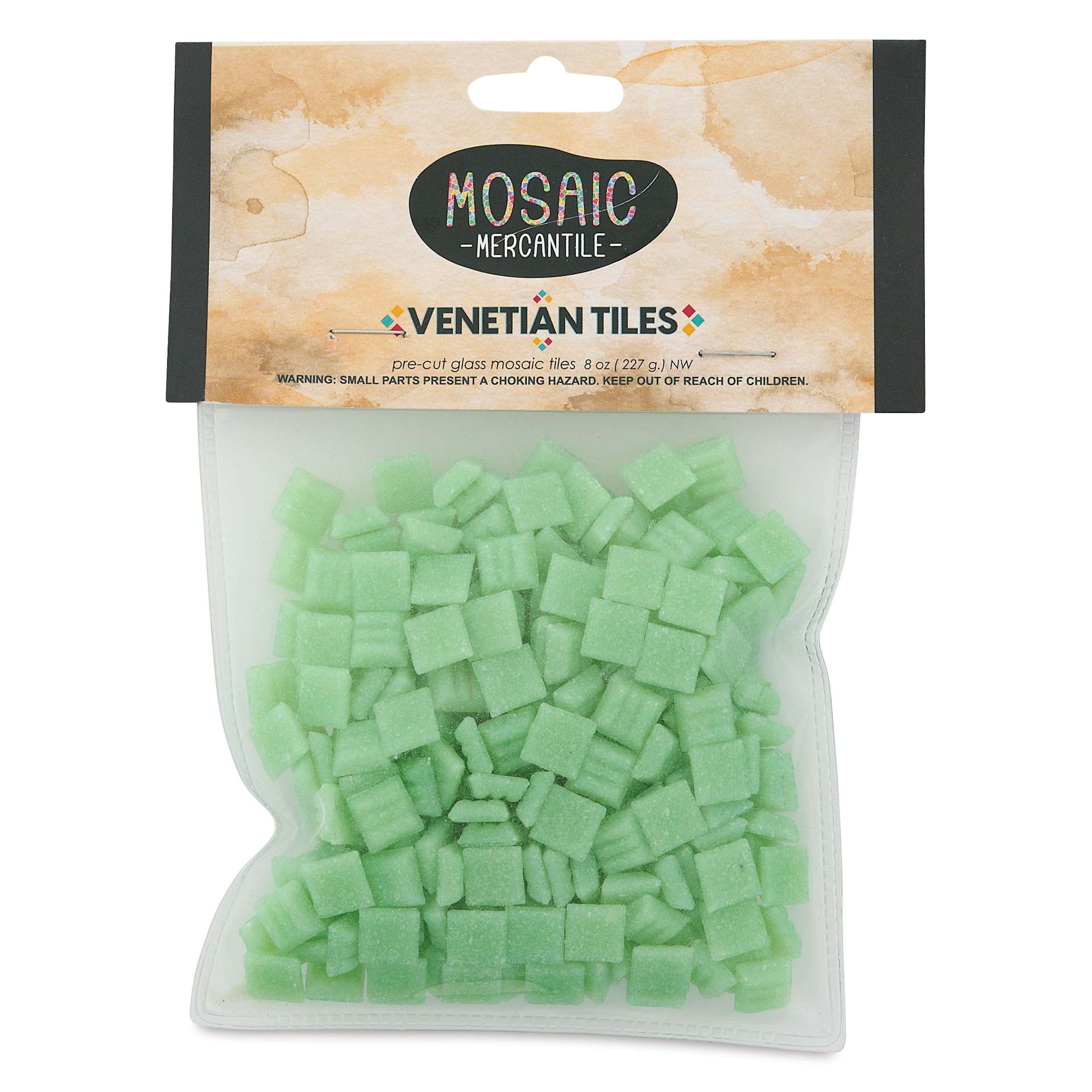 Mosaic Mercantile Venetian Tiles - Lime, 3/8", 8 oz front of packaging