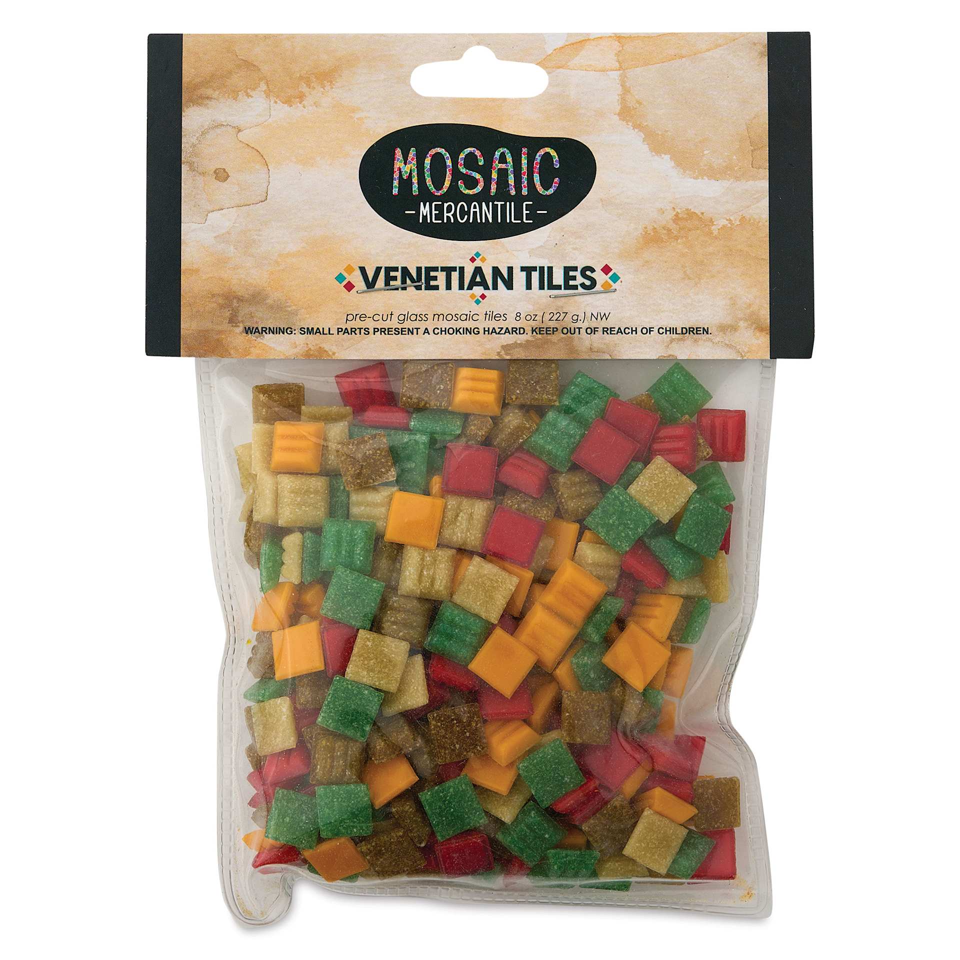 Mosaic Mercantile Venetian Tiles - Autumn Leaves Mix, 3/8", 8 oz front of packaging
