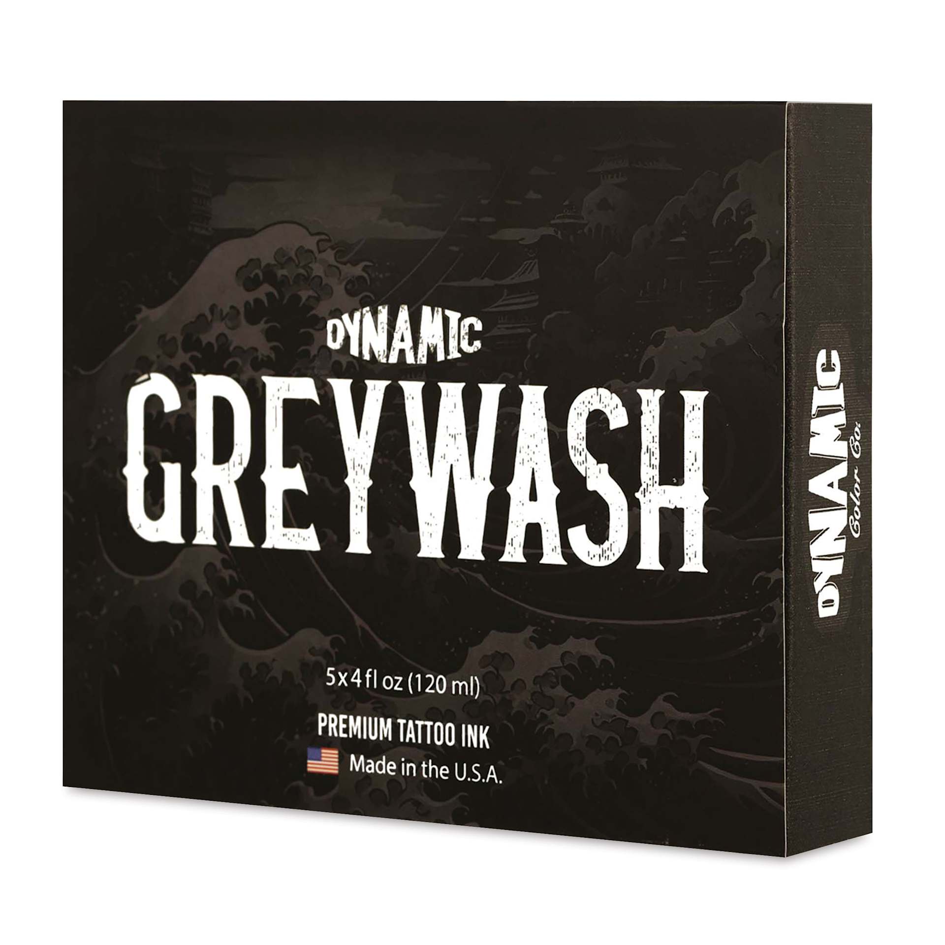 Dynamic Color Tattoo Inks and Sets - Set of 5, Greywash, 4 oz, packaging