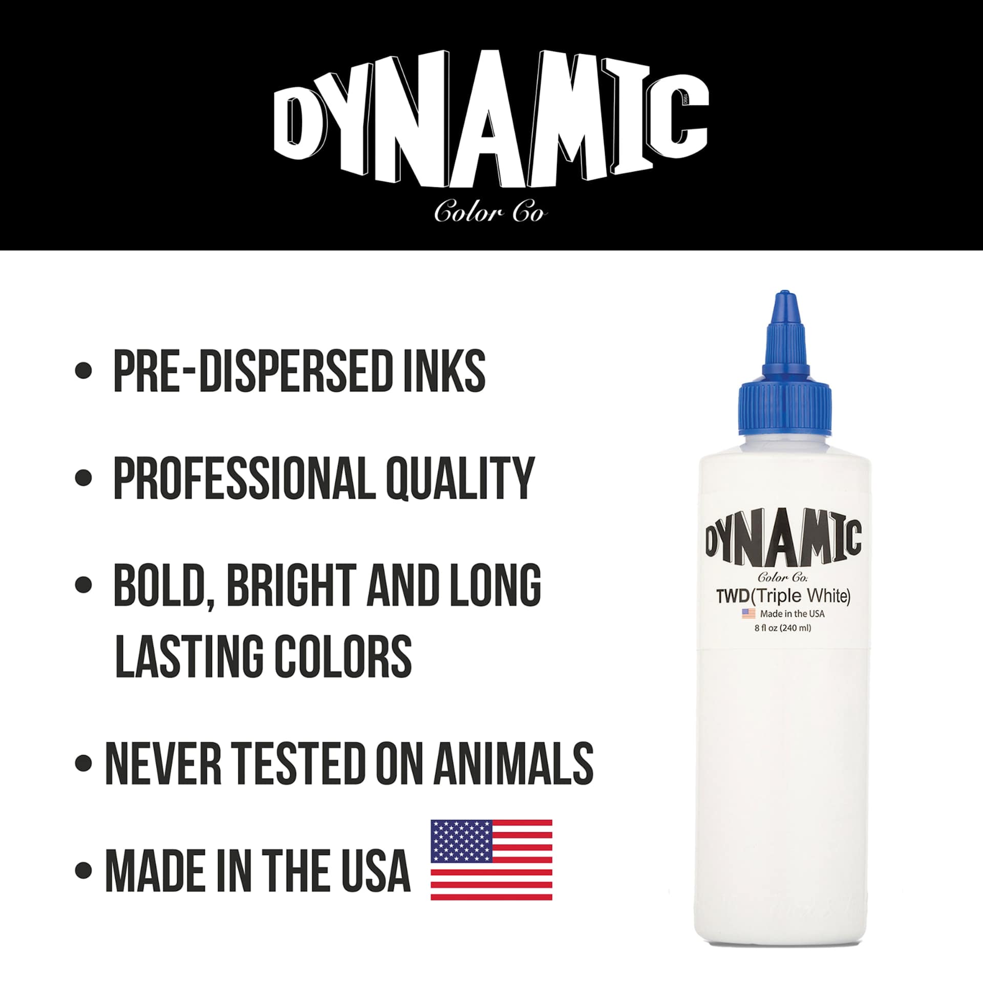 Pre-dispersed Inks, Professional Quality, Bold, Bright and Long Lasting Colors, Never Tested On Animals, Made In The USA.