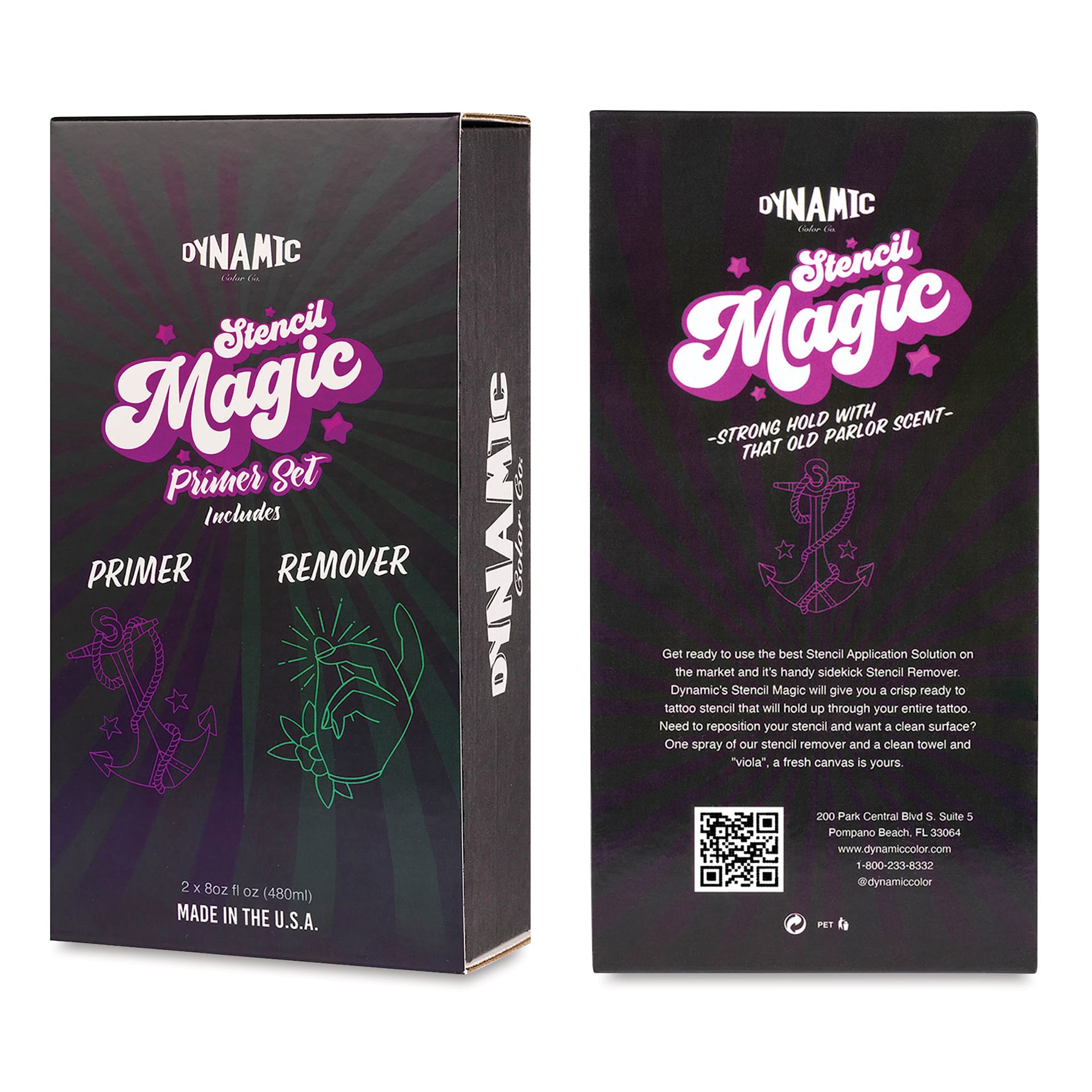 Dynamic Color Stencil Magic Primer Set - Set of 2, front and back of packaging