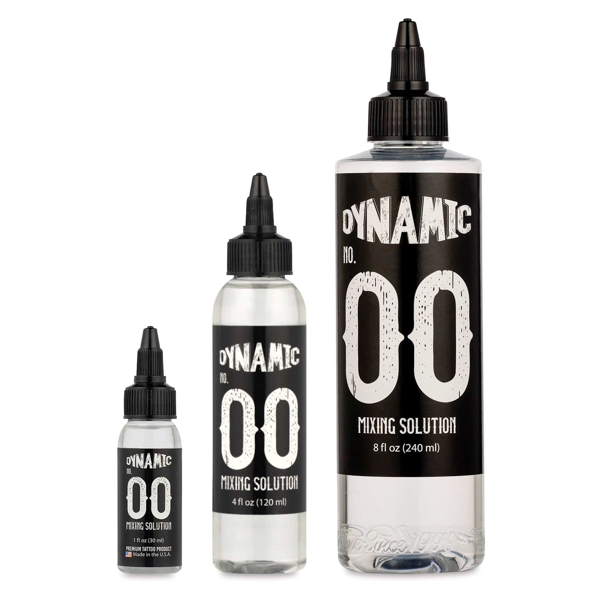 Dynamic Color Tattoo Ink Mixing Solution, 1 oz, 4 oz, and 8 oz bottles