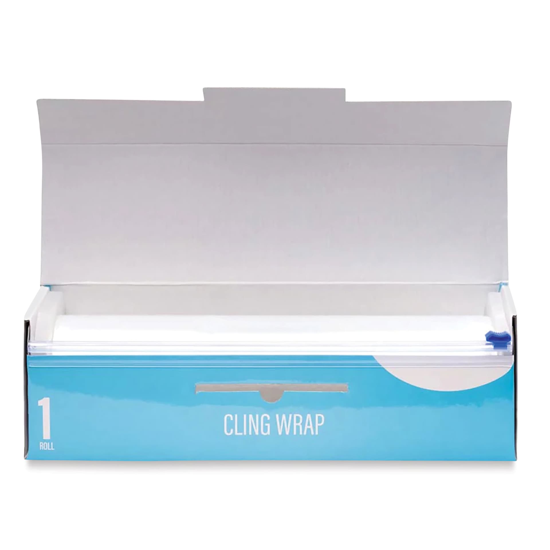 Saferly Medical Cling Film Wrap - Clear, 12" x 1150 ft, Roll, open packaging