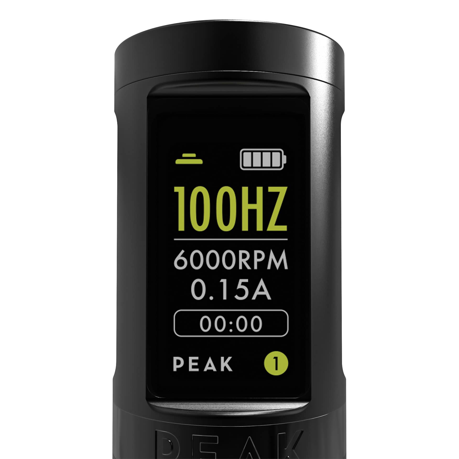 Peak Solice Ergo Wireless Tattoo Machine, screen display