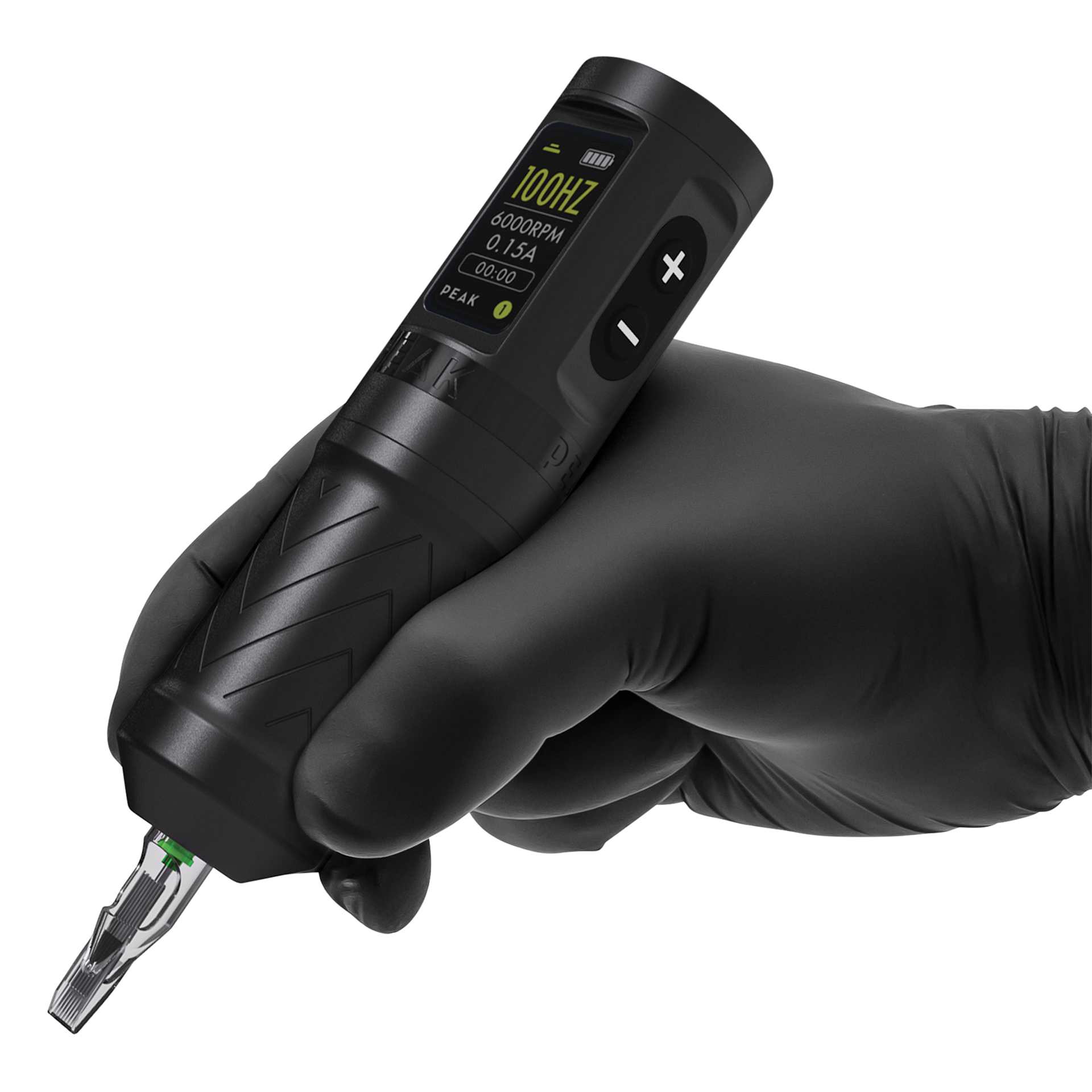 Peak Solice Ergo Wireless Tattoo Machine, in-hand