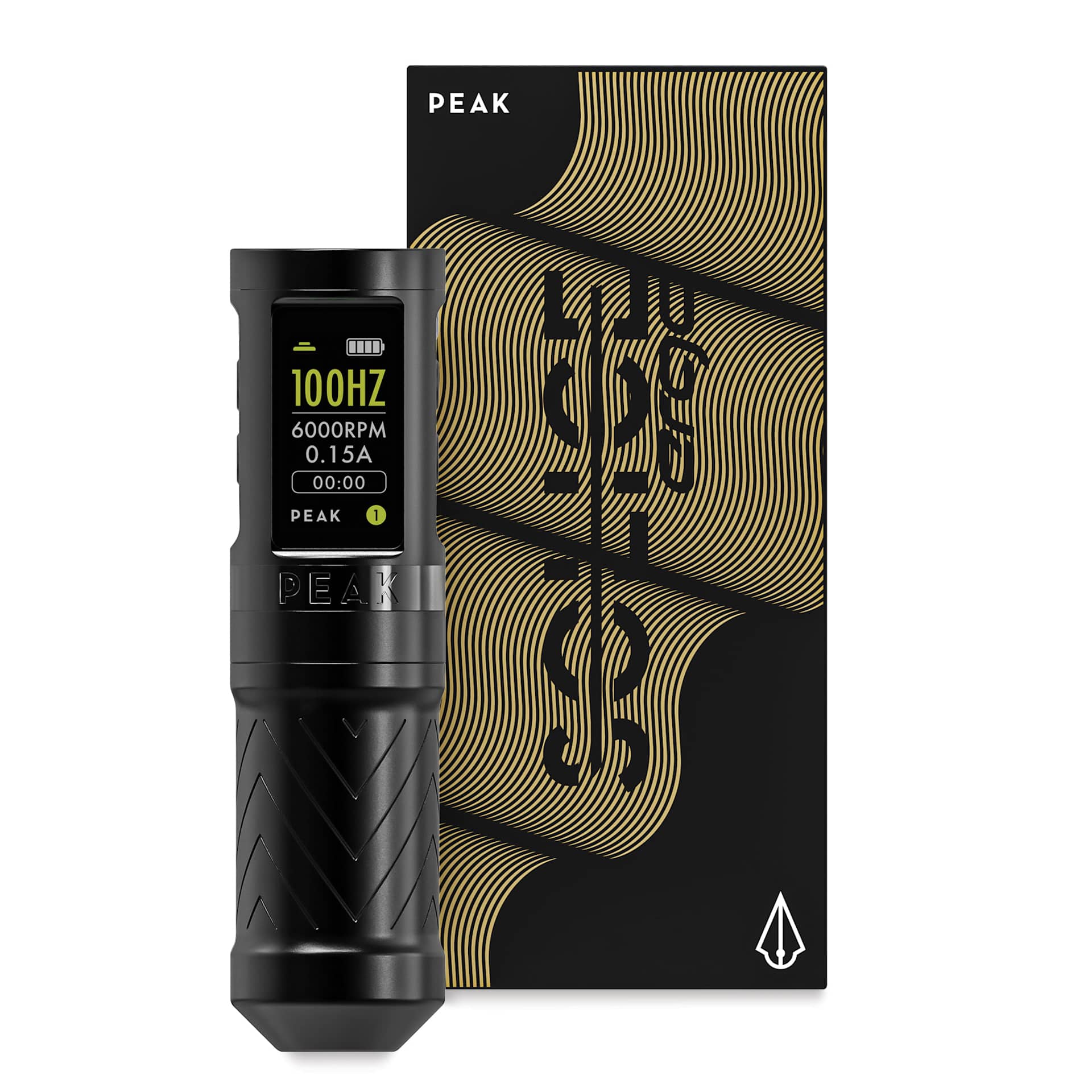 Peak Solice Ergo Wireless Tattoo Machine, assembled machine of of packaging