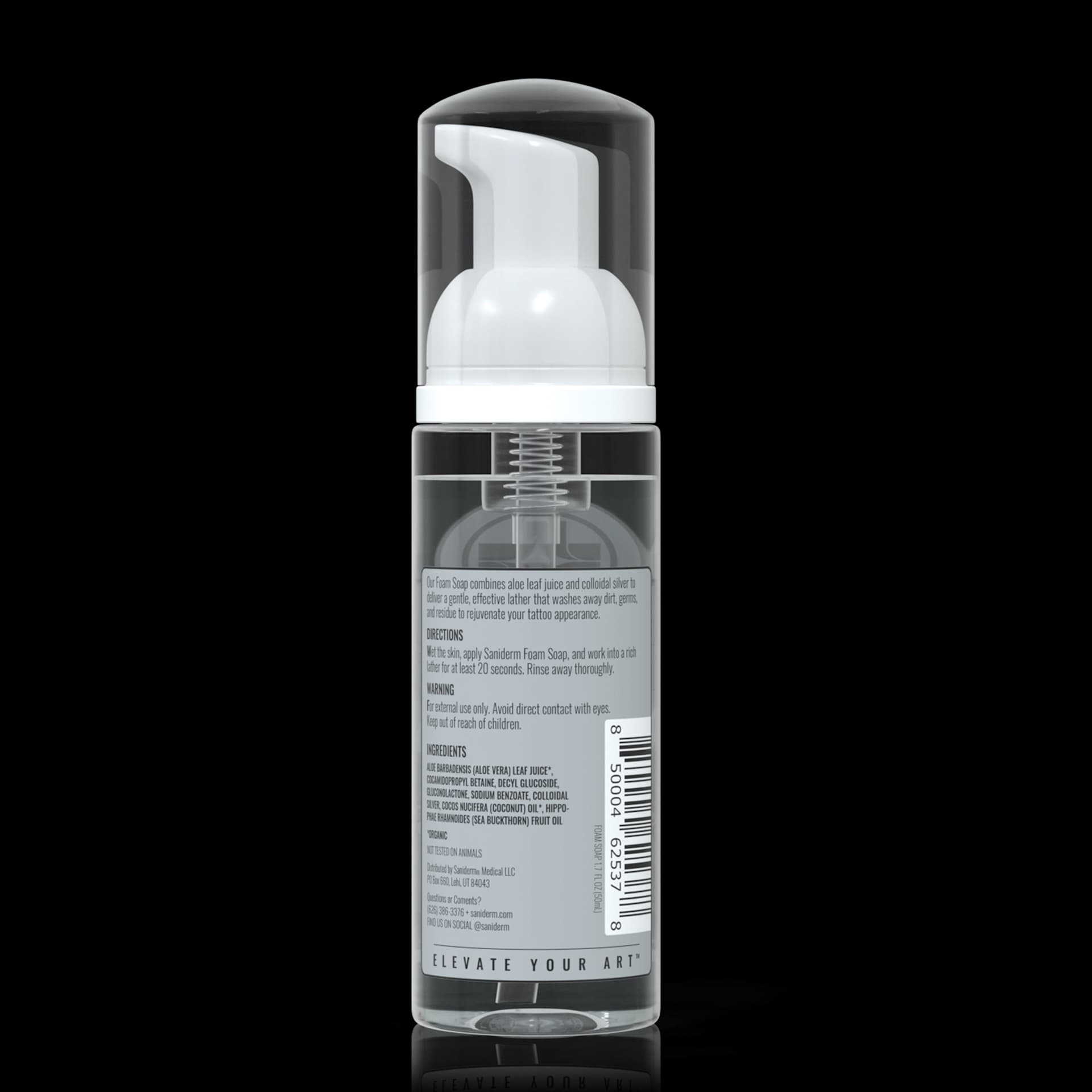 Saniderm Tattoo Care Foam Soap - Small, 1.7 oz, back