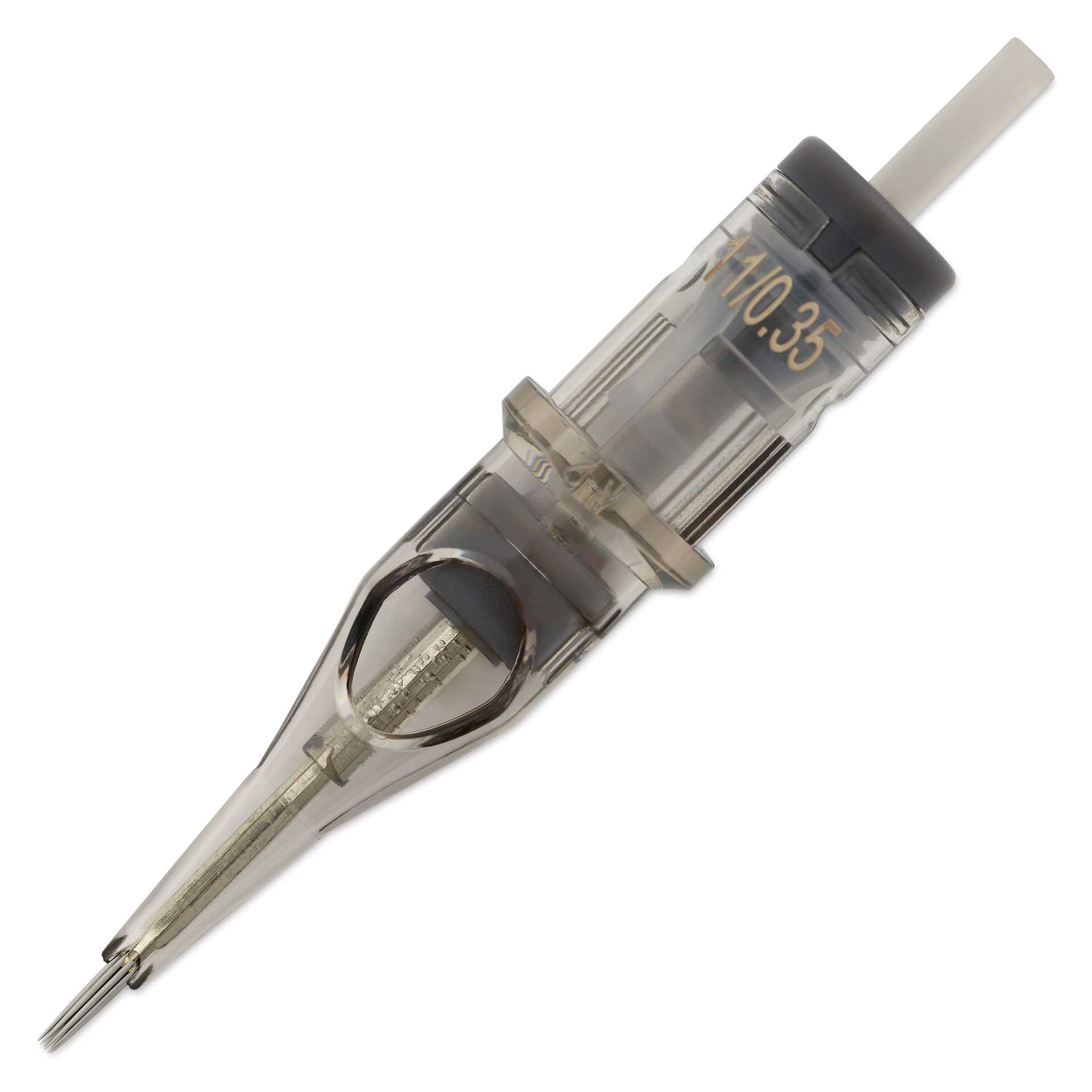 Peak Quartz Round Liner Medium Taper Tattoo Needle Cartridges - #12, 11 Needles, Pkg of 20, single needle