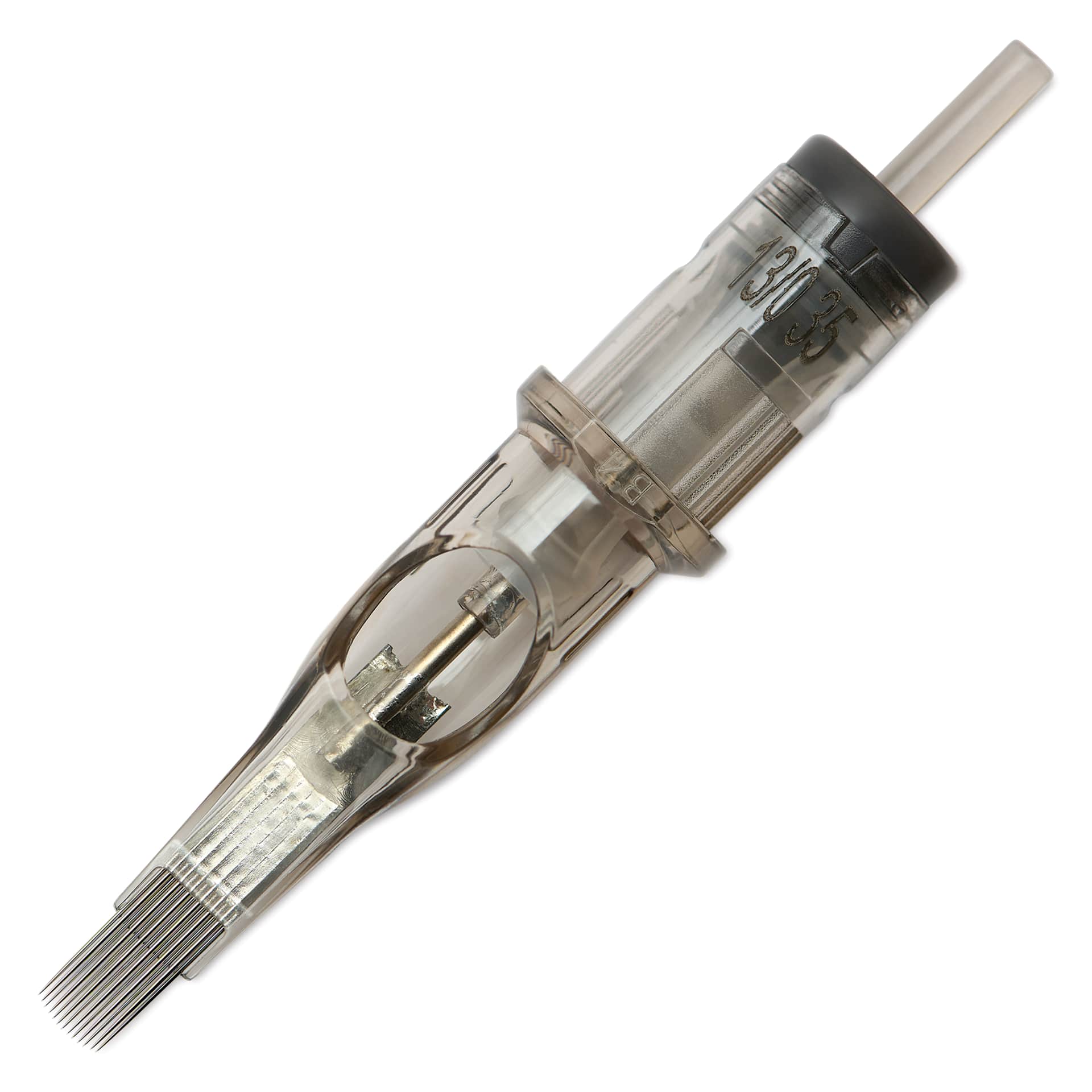 Peak Quartz Curved Magnum Long Taper Tattoo Needle Cartridges - #12, 13 Needles, Pkg of 20, single needle
