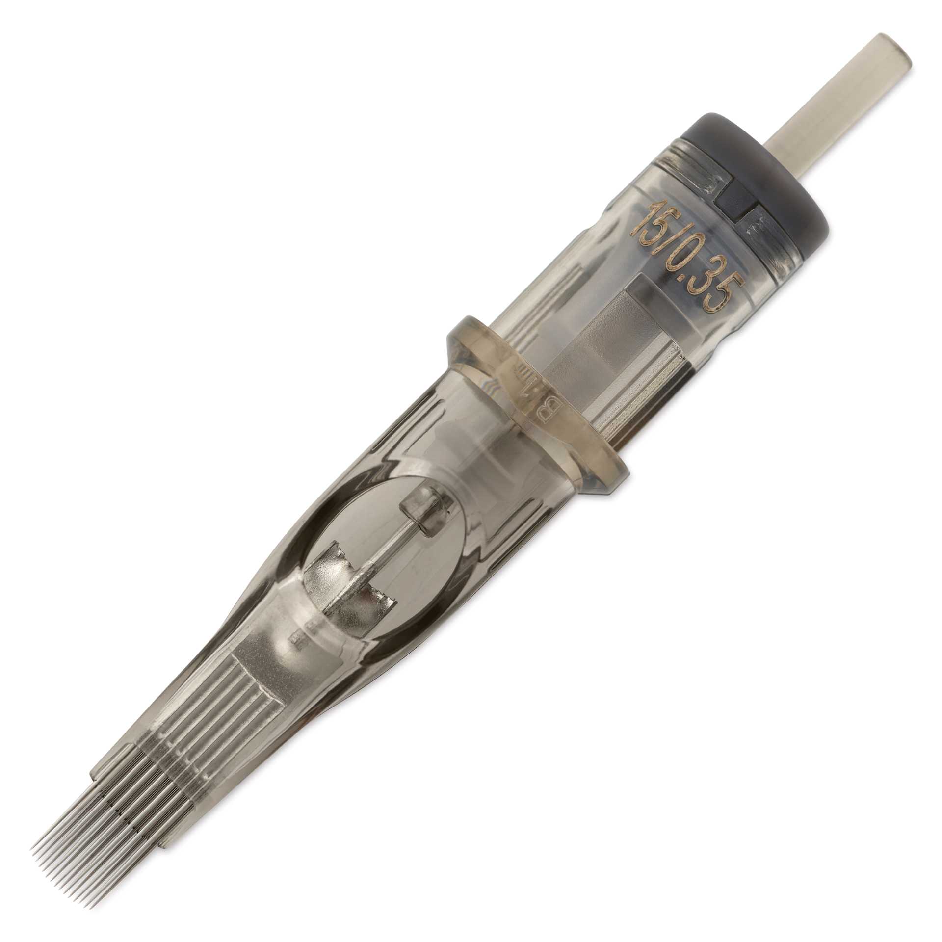 Peak Quartz Curved Magnum Long Taper Tattoo Needle Cartridges - #12, 15 Needles, Pkg of 20, single needle
