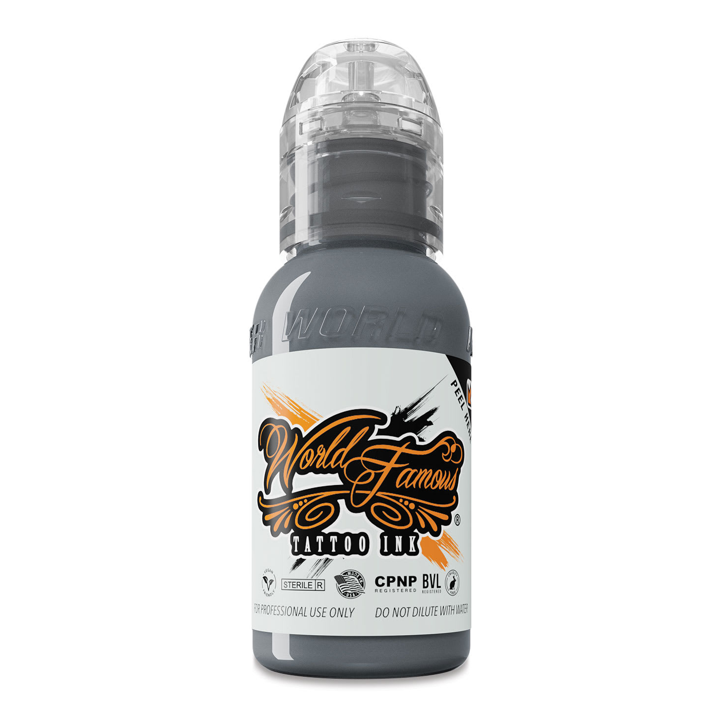 World Famous Tattoo Ink - Battleship Grey, 1 oz bottle