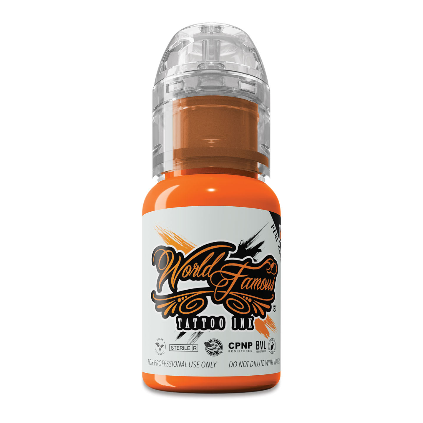 World Famous Tattoo Ink - Everest Orange, 1 oz bottle